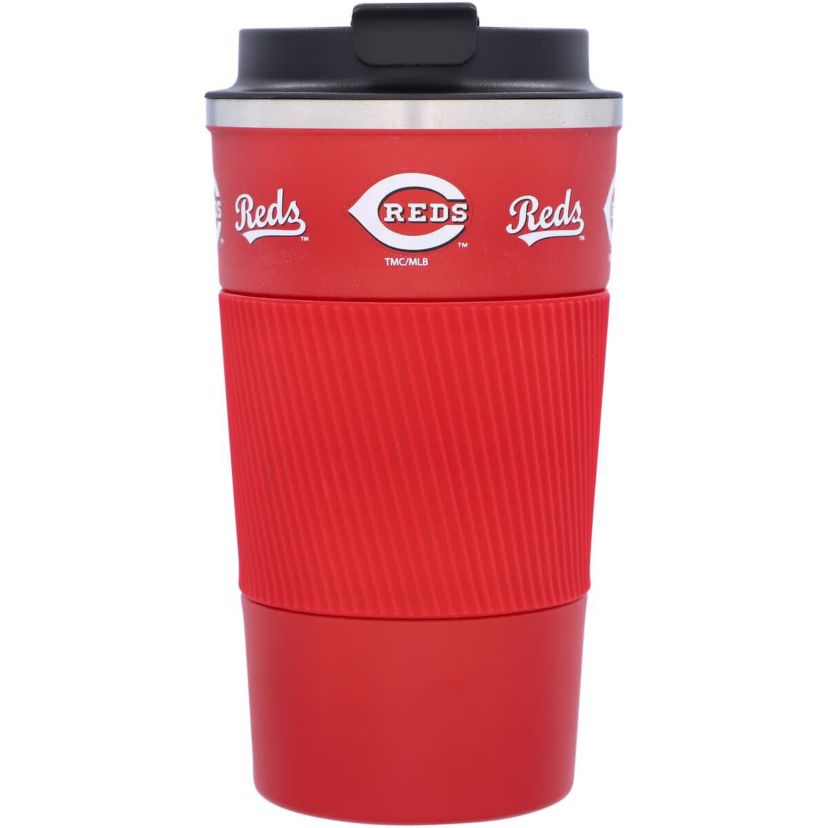 MLB Cincinnati Reds 18oz Coffee Tumbler with Silicone Grip