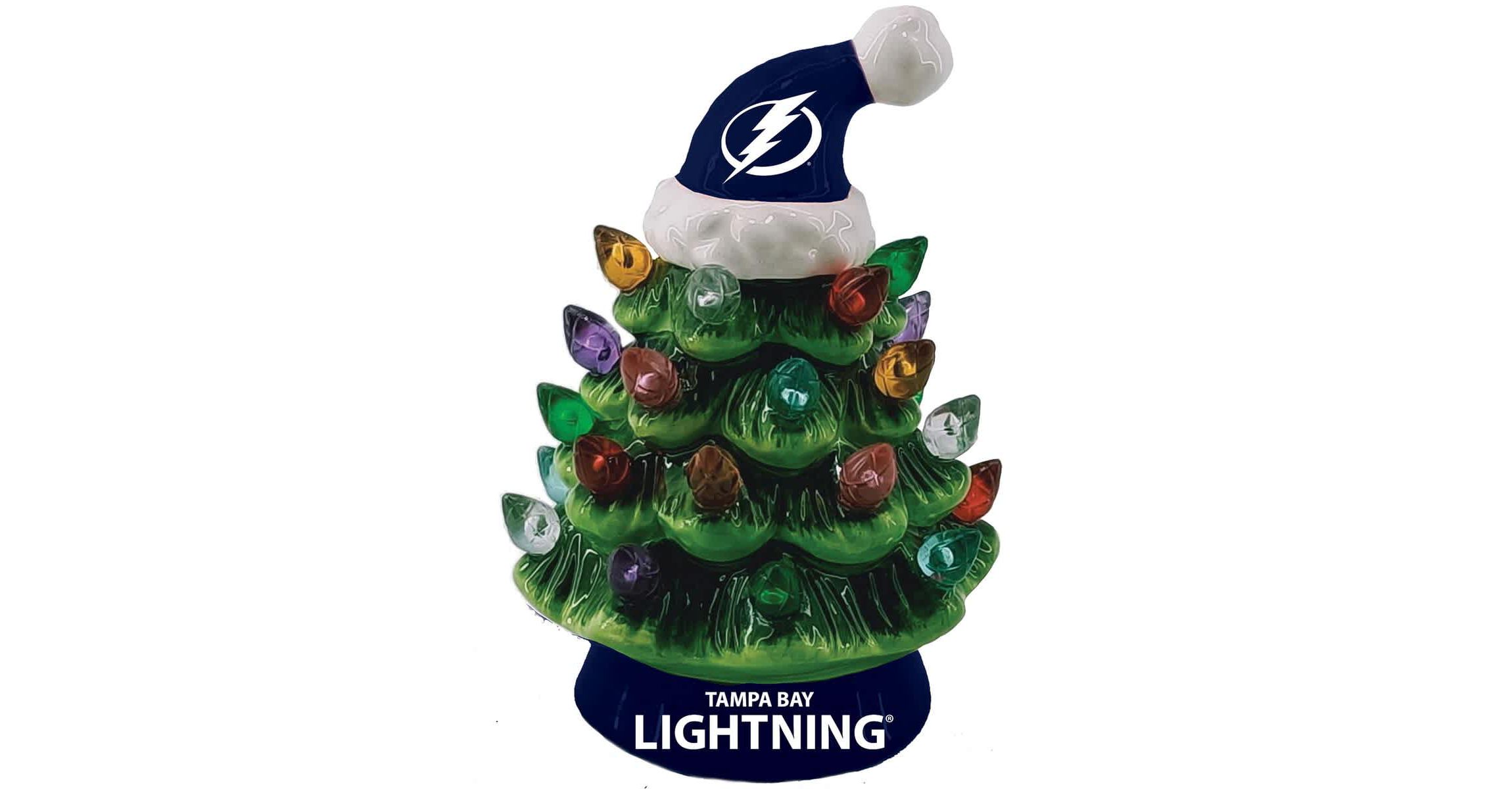 NHL Tampa Bay Lightning 8" Light Up Ceramic LED Christmas Tree