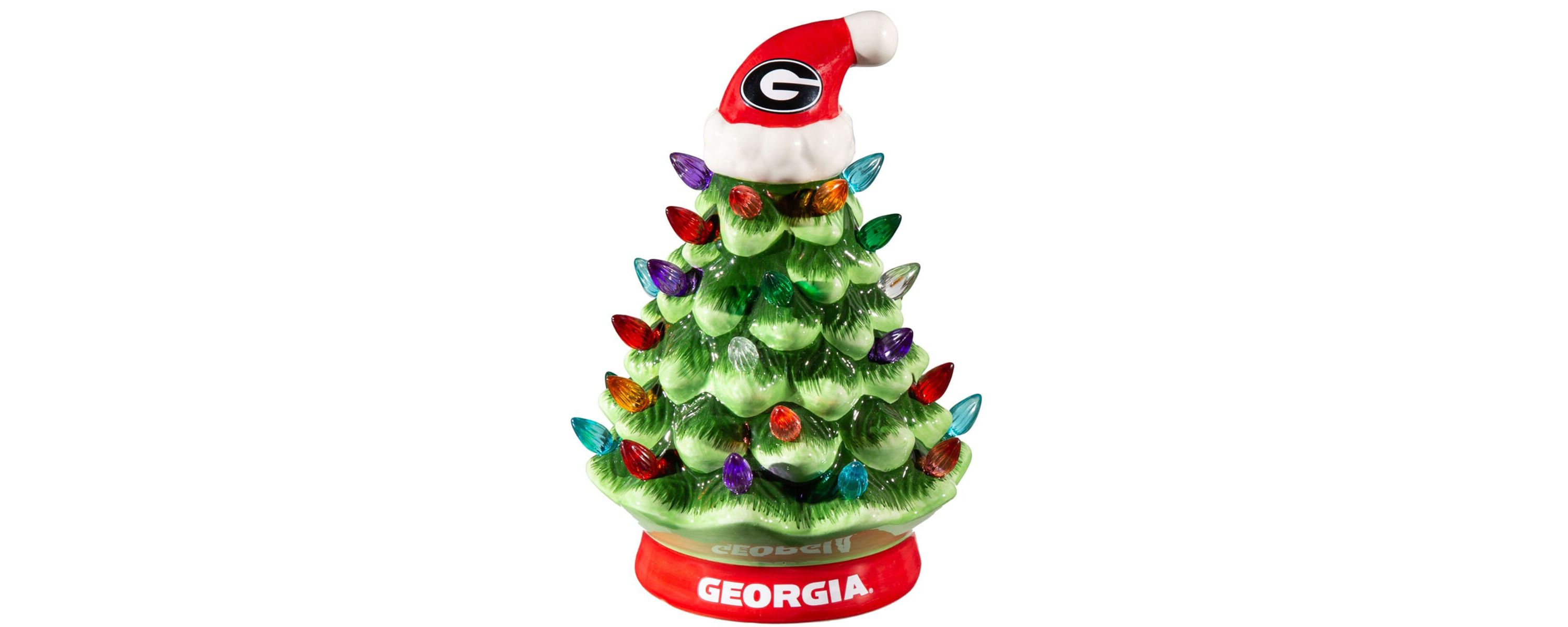 NCAA Georgia Bulldogs 8" Light Up Ceramic LED Christmas Tree