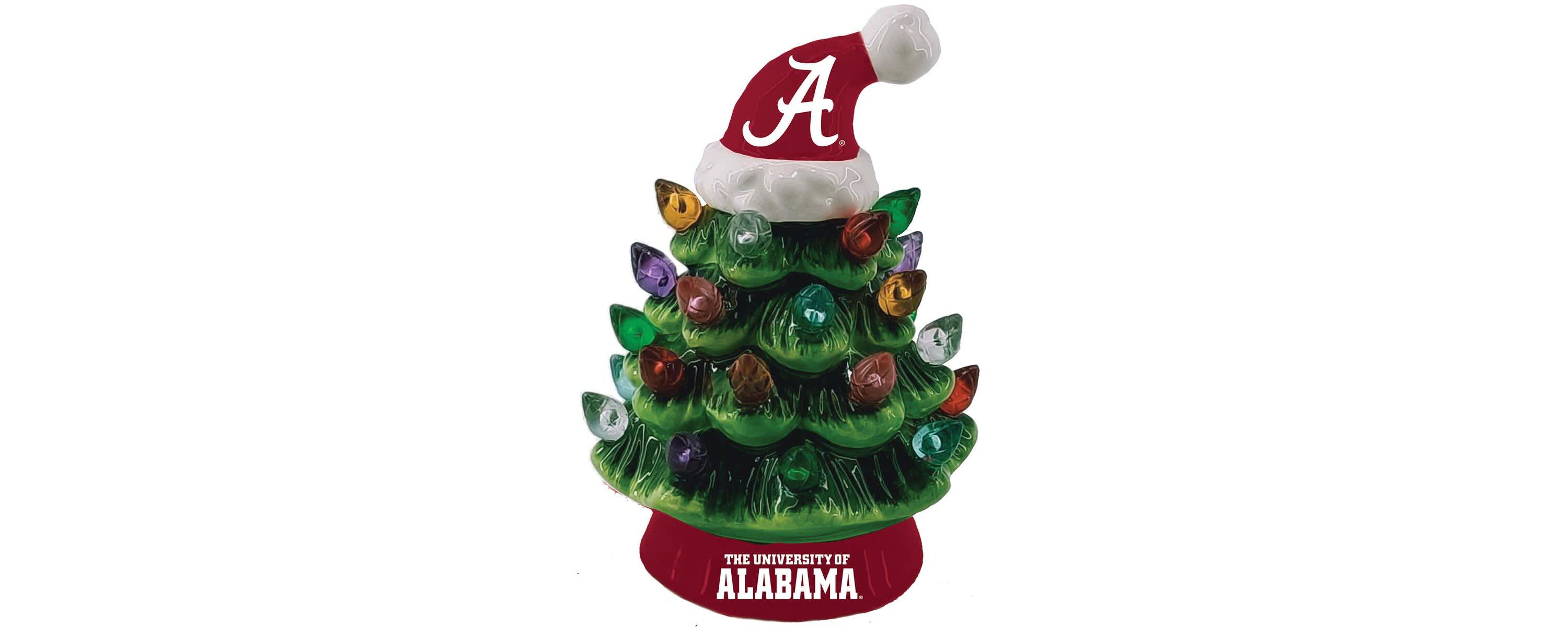 Alabama Crimson Tide NCAA Alabama Tide 8" Light Up Ceramic LED Christmas Tree