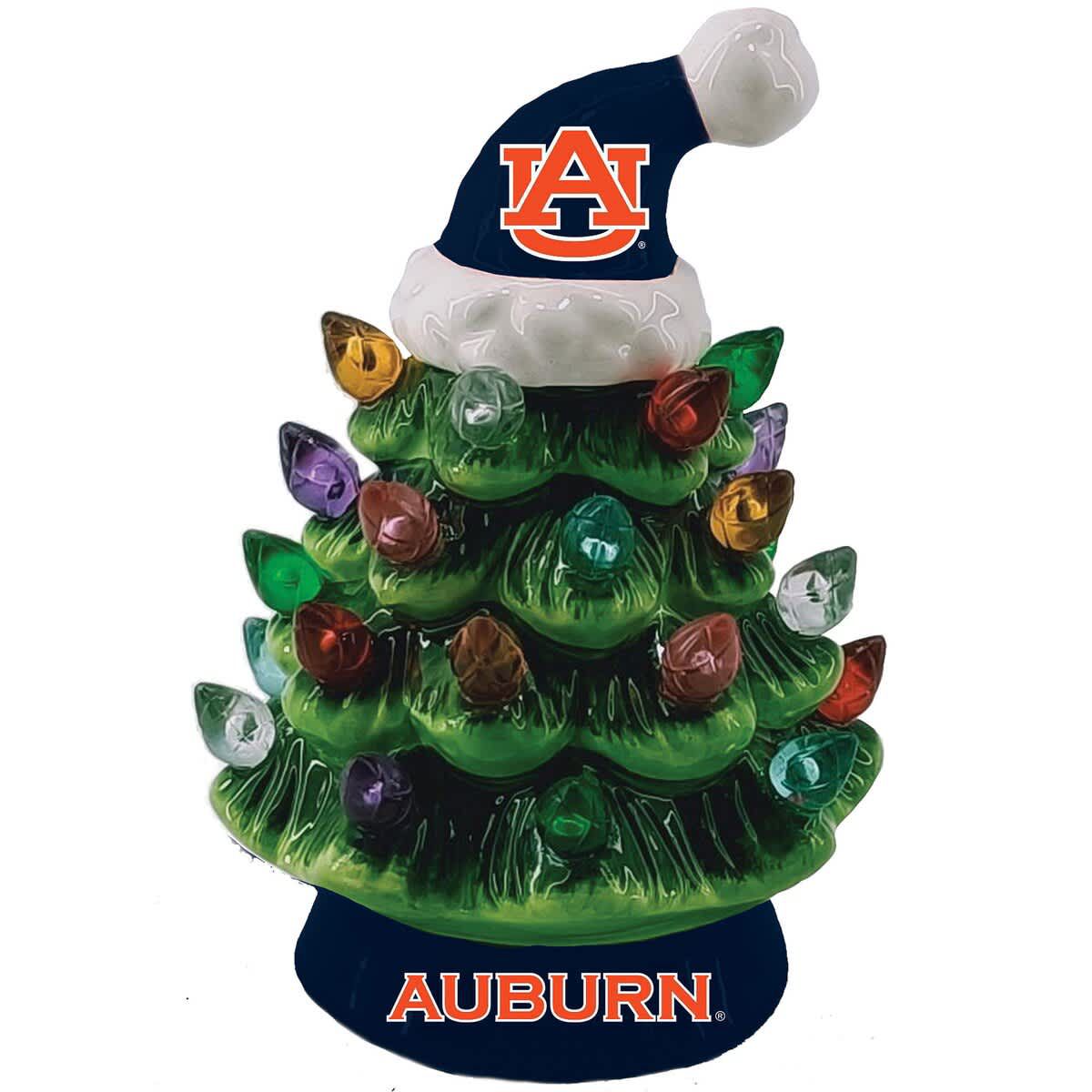NCAA Auburn Tigers 8" Light Up Ceramic LED Christmas Tree