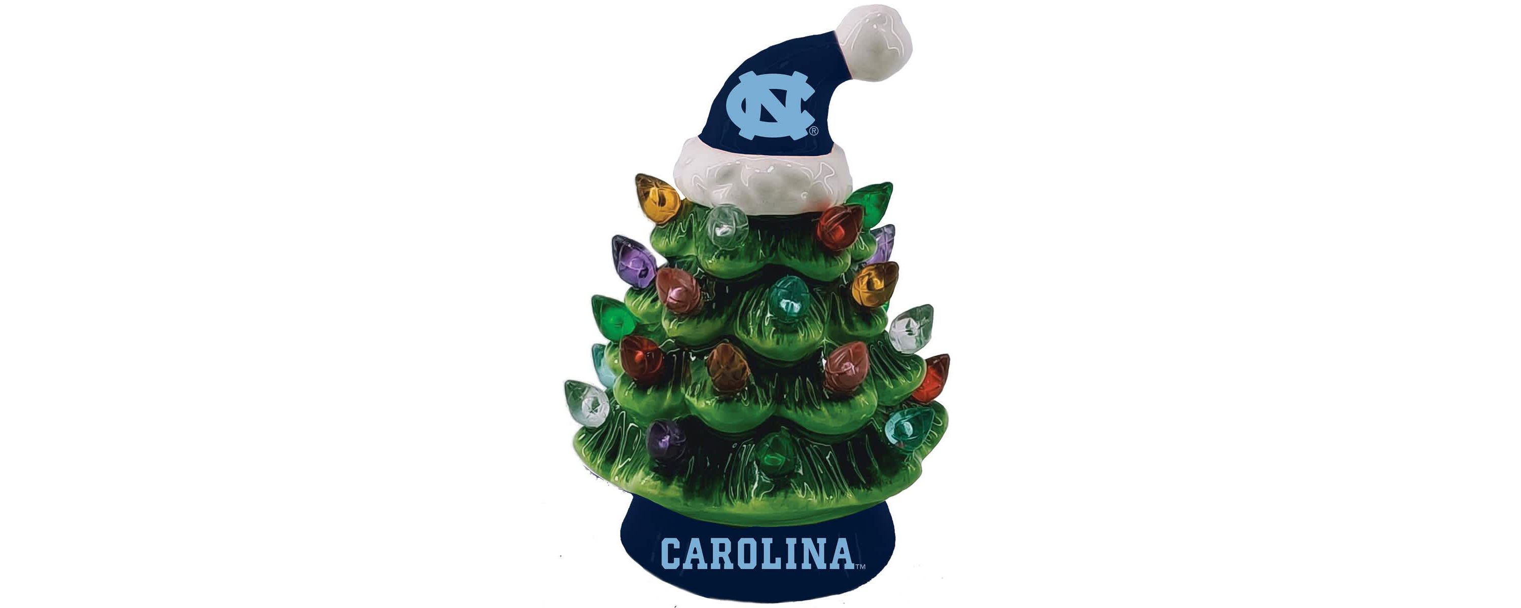 NCAA North Carolina Tar Heels 8" Light Up Ceramic LED Christmas Tree