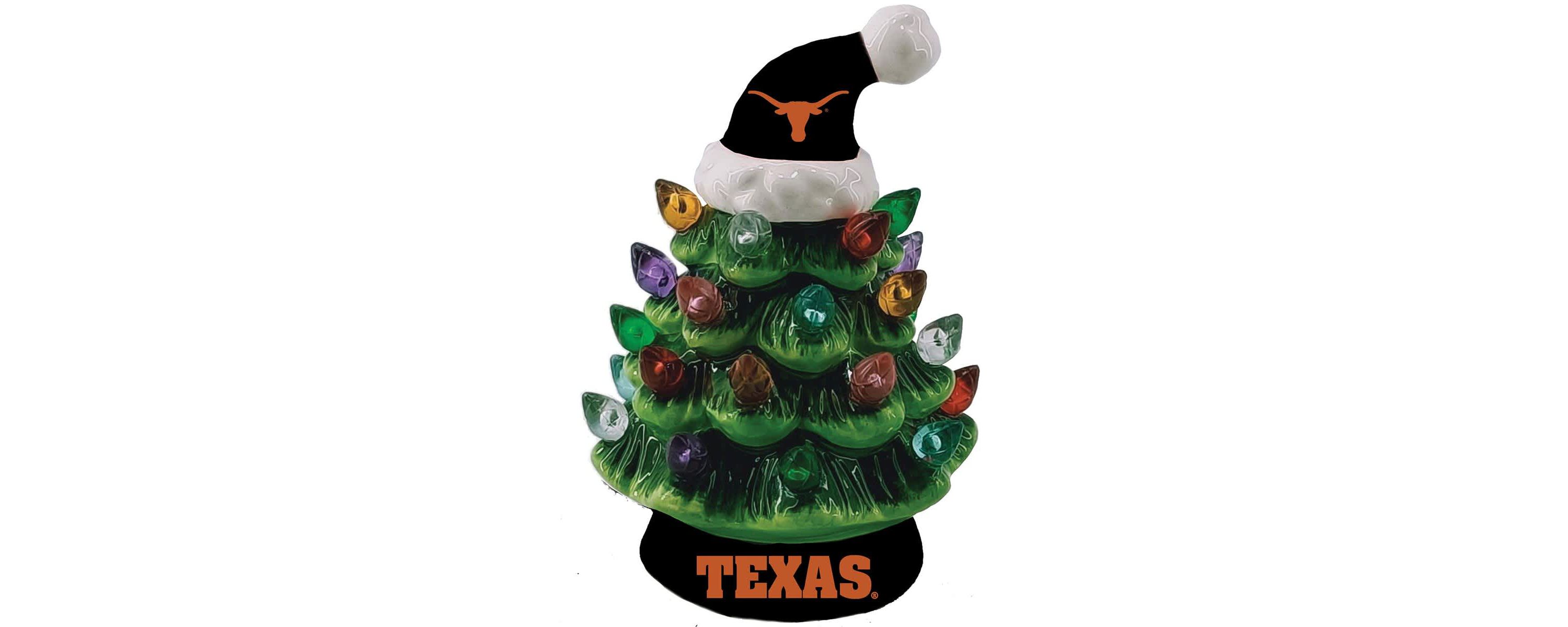 NCAA Texas Longhorns 8" Light Up Ceramic LED Christmas Tree