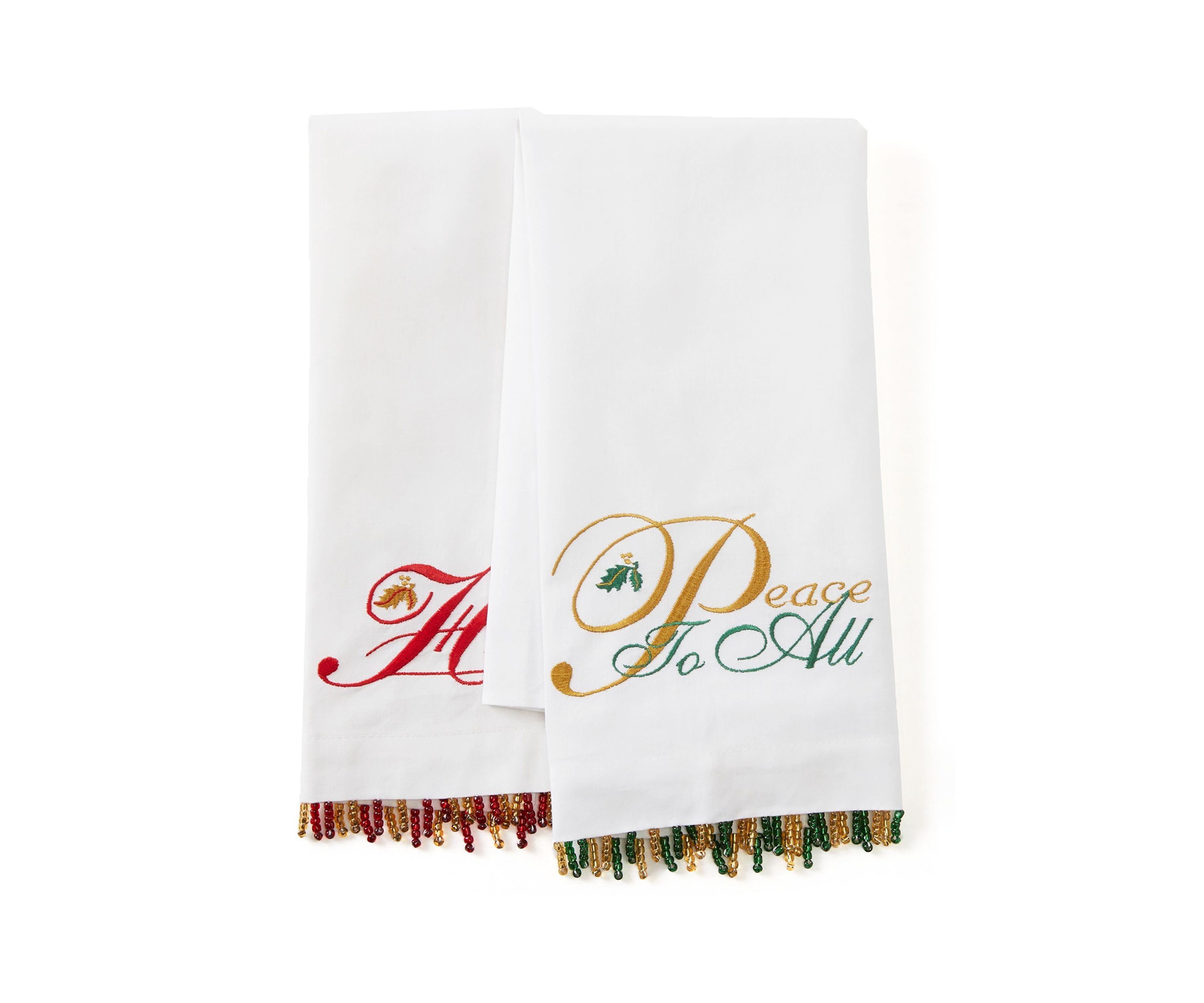 Set of 2 Peace to All/Happy Holidays Kitchen Towels
