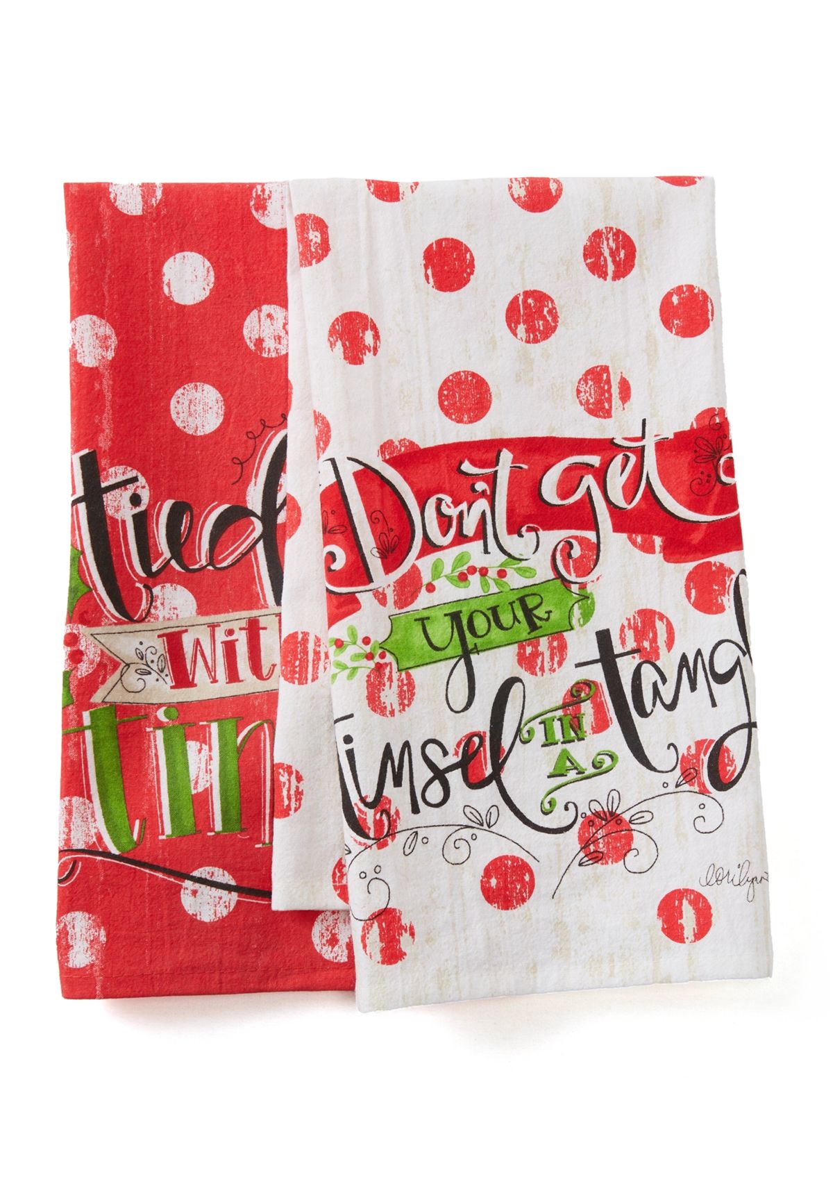 Set of 2 Tinsel in a Tangle Towels