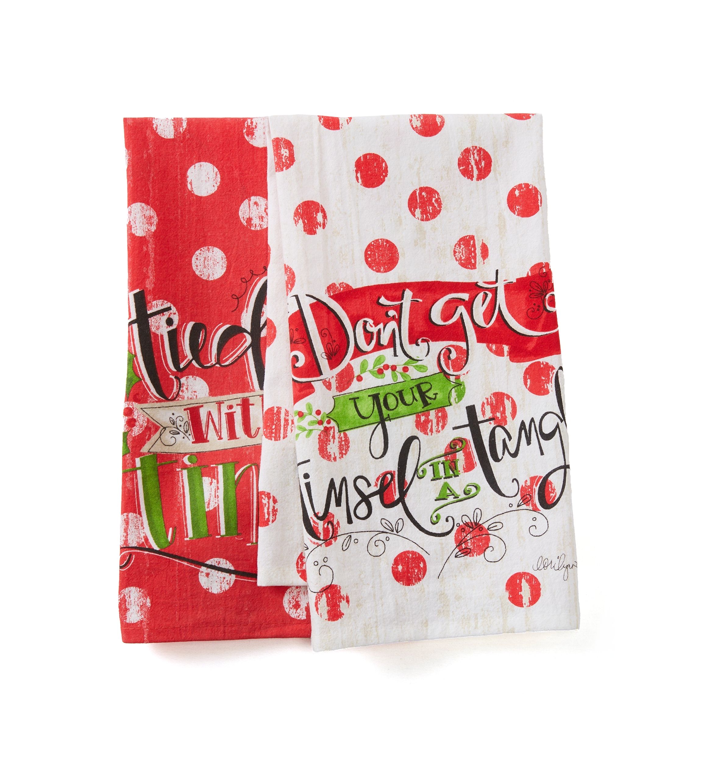 Set of 2 Tinsel in a Tangle Towels