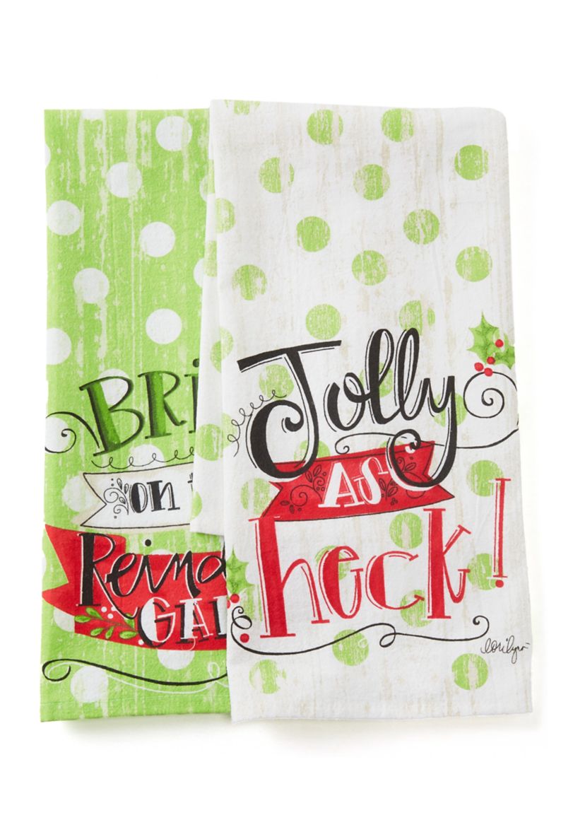 Set of 2 Reindeer Games/Jolly as Heck Towels