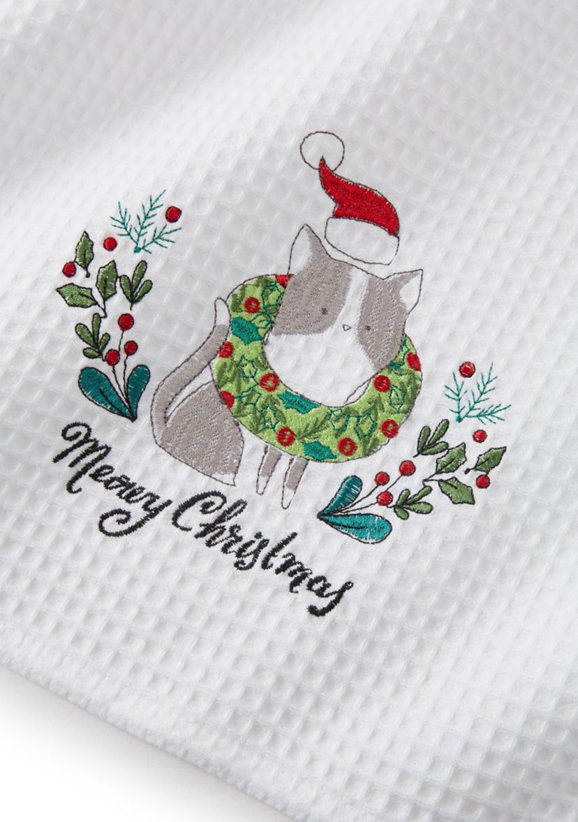 Set of 2 Meowy Christmas/Happy Pawlidays Towels