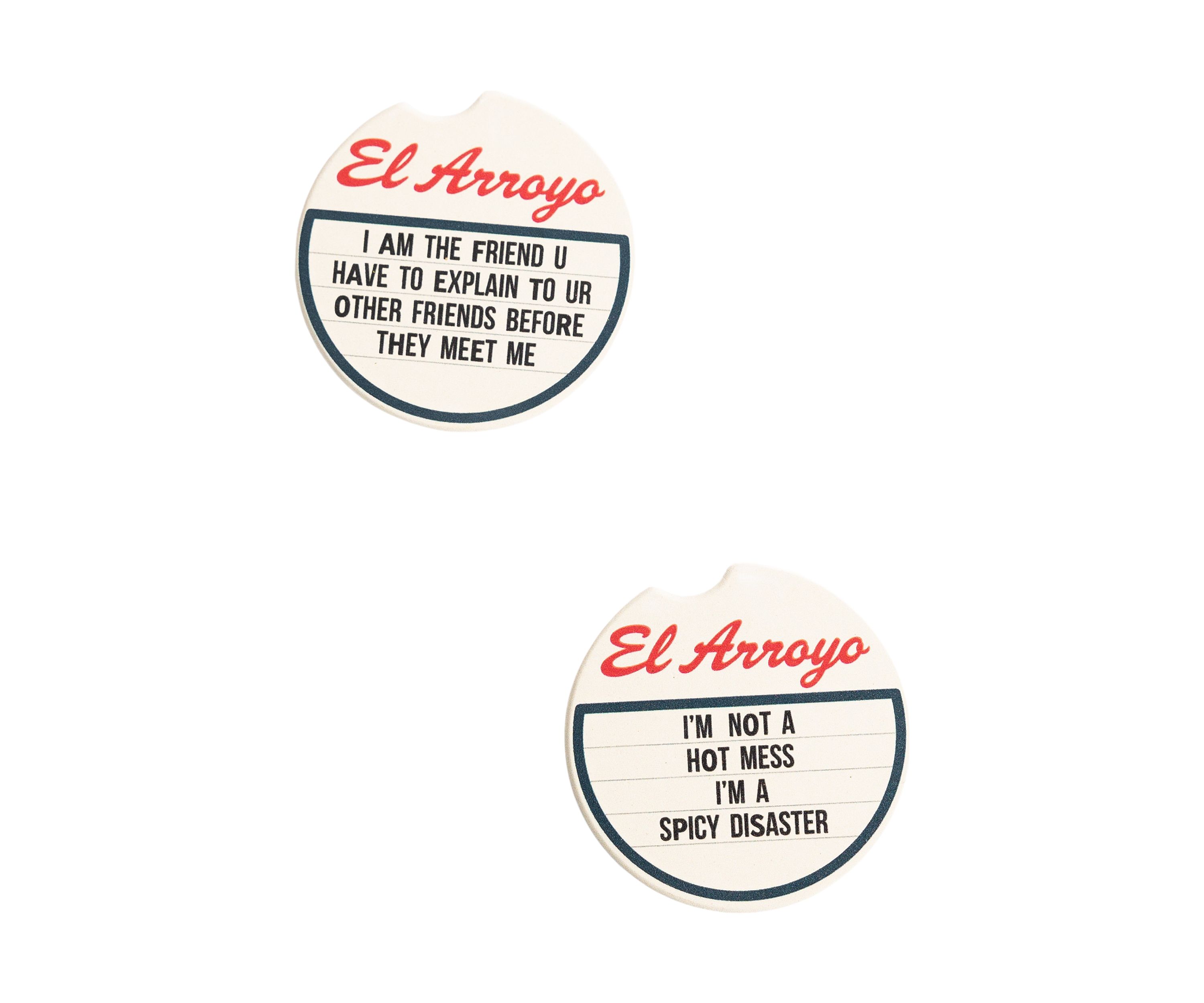 Spicy Disaster Car Coasters - Set of 2