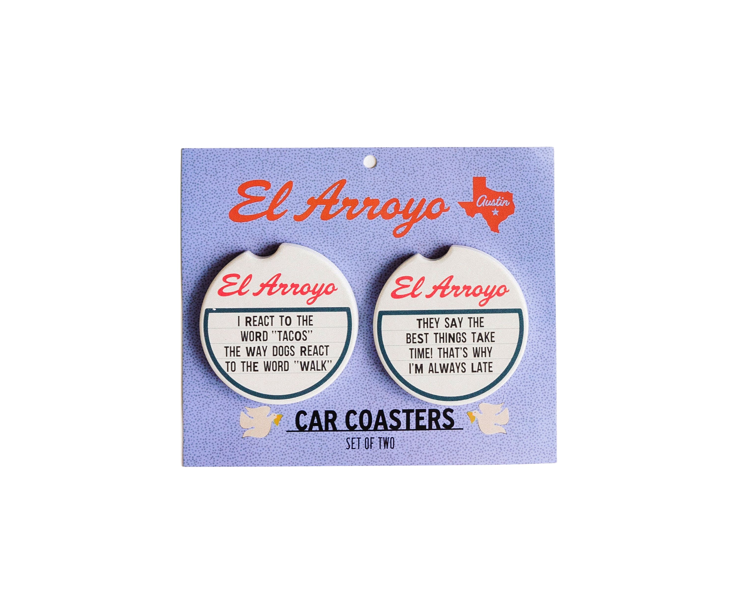 Always Late Car Coasters - 2 Pack