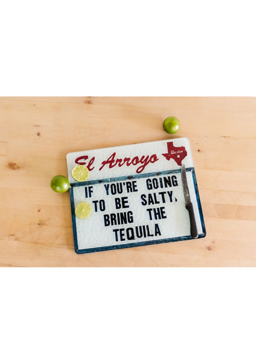 Be Salty Large Tempered Glass Cutting Board