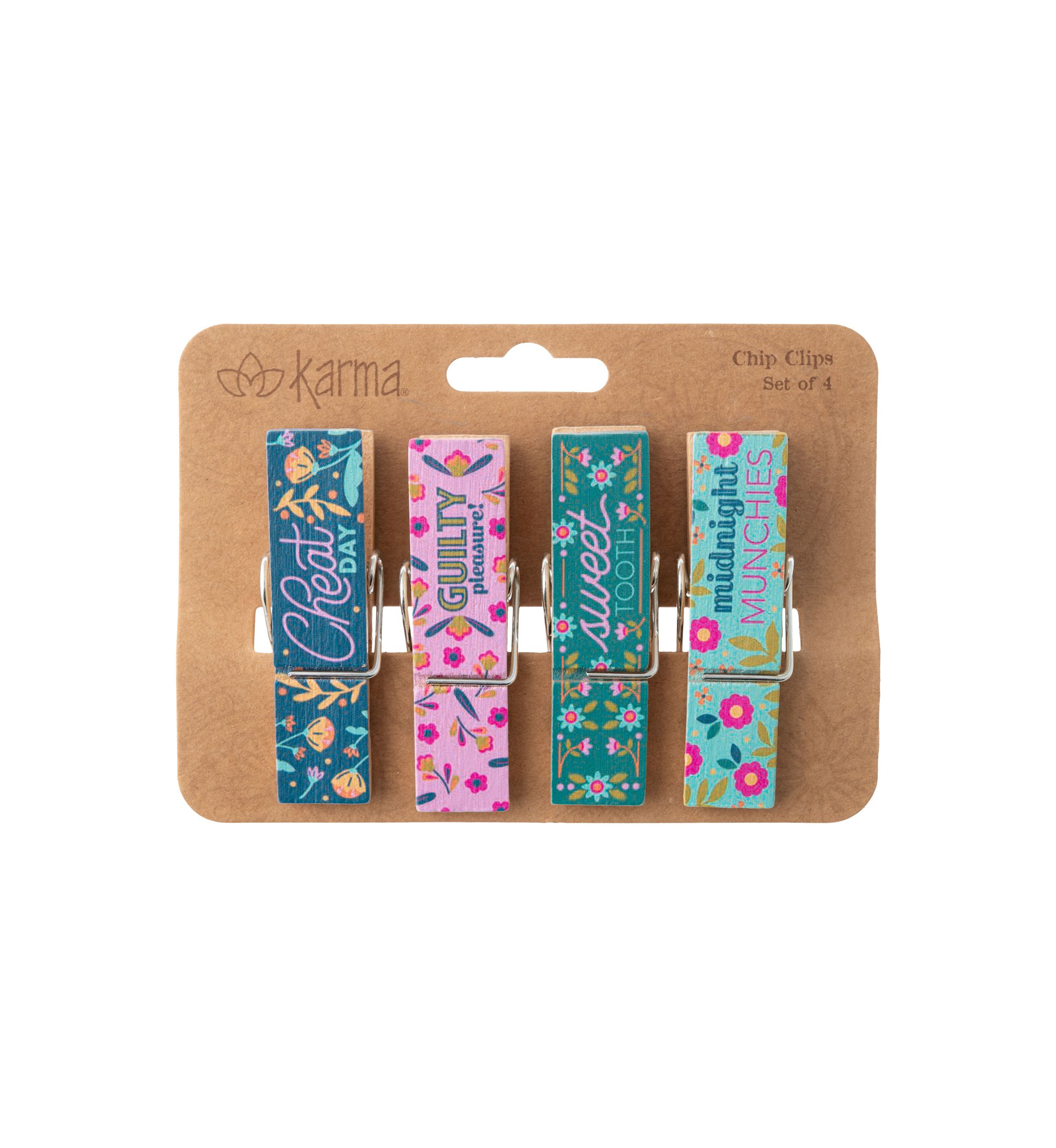 Munchies Wooden Chip Clips - Set of 4 