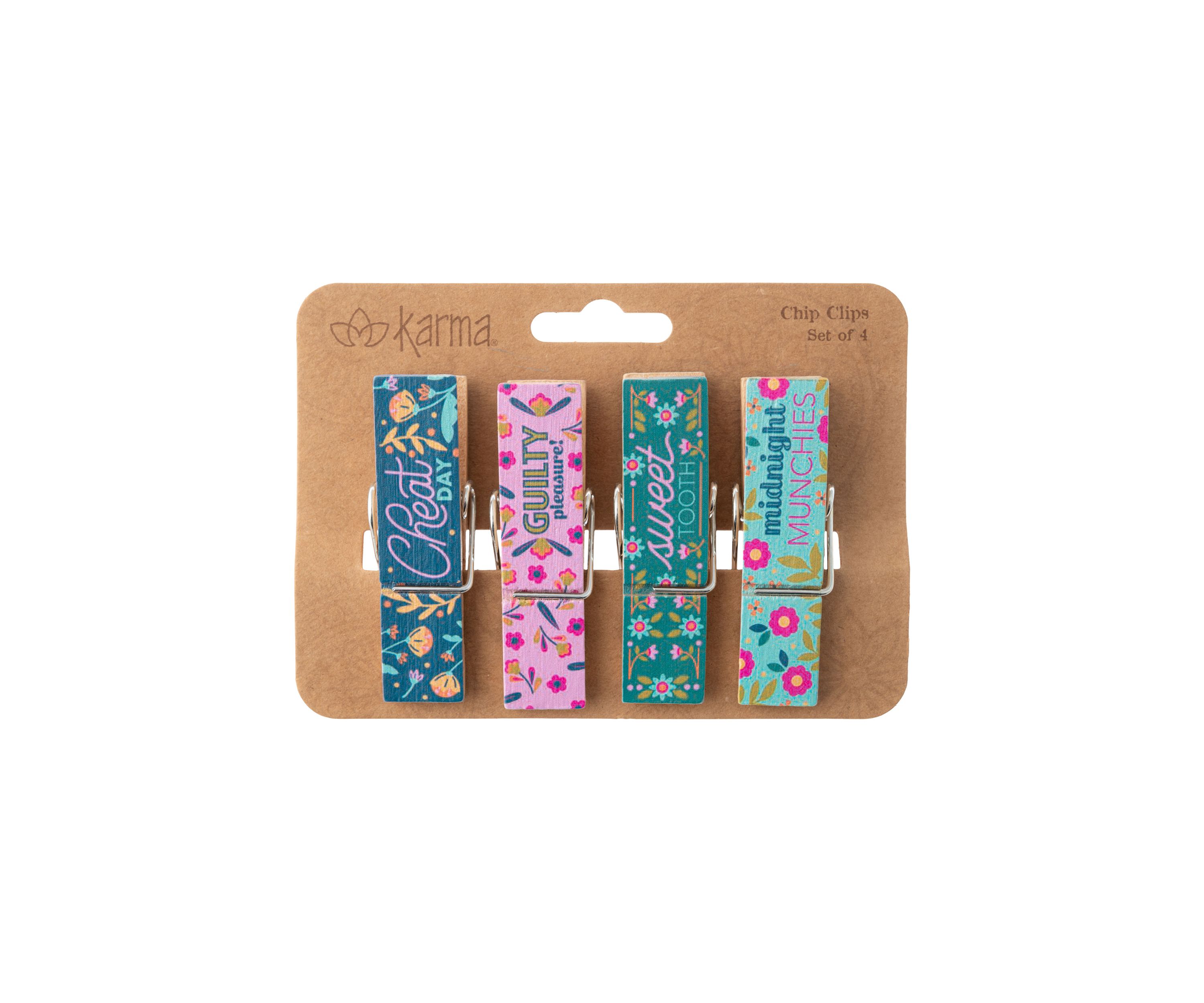 Munchies Wooden Chip Clips - Set of 4 
