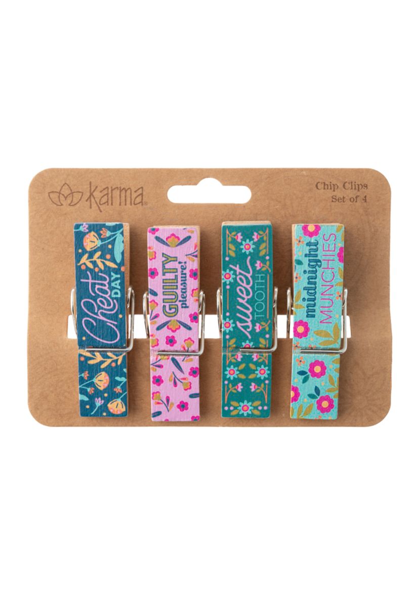 Munchies Wooden Chip Clips - Set of 4 
