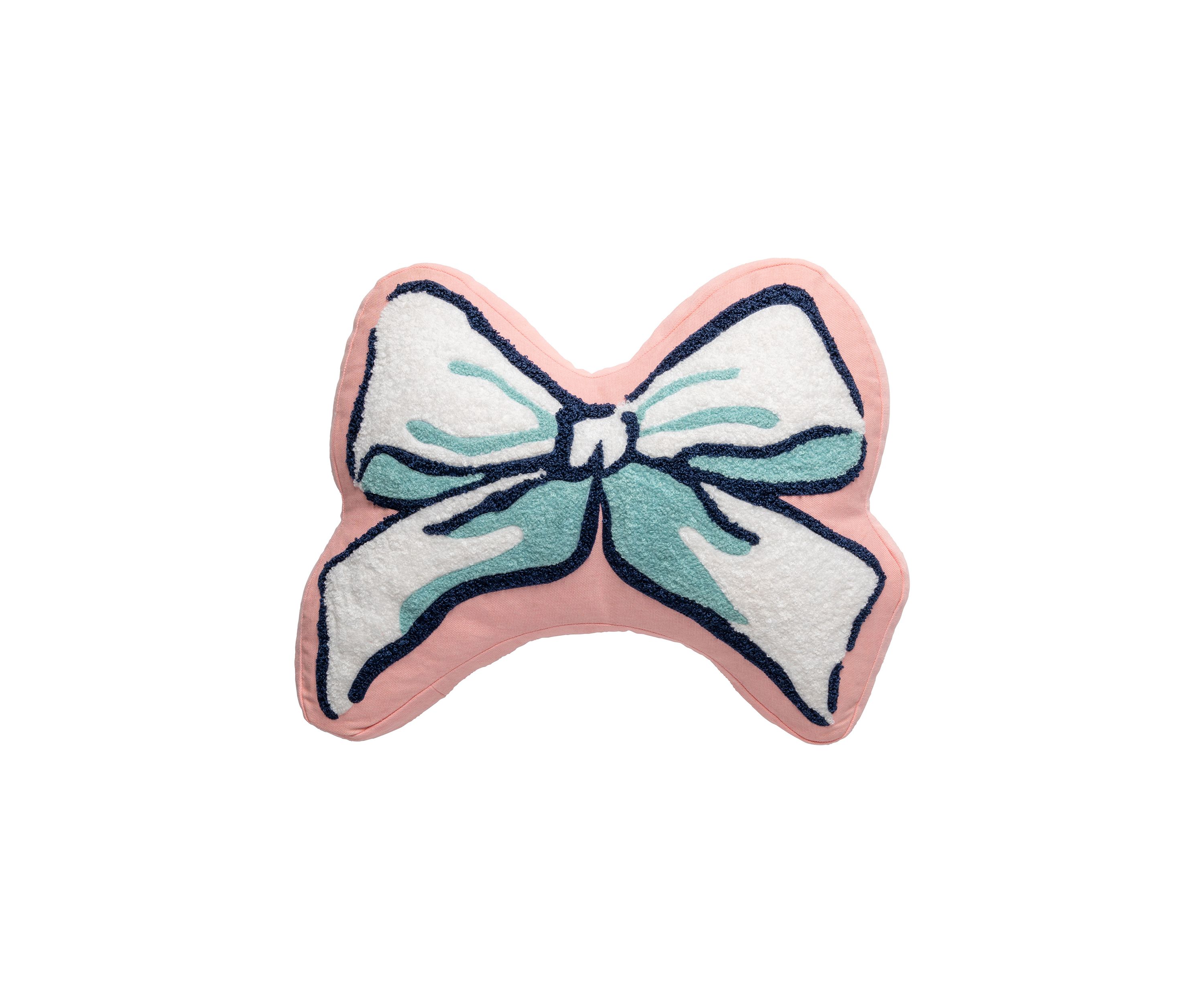 Bow Shaped Embroidered Pillow
