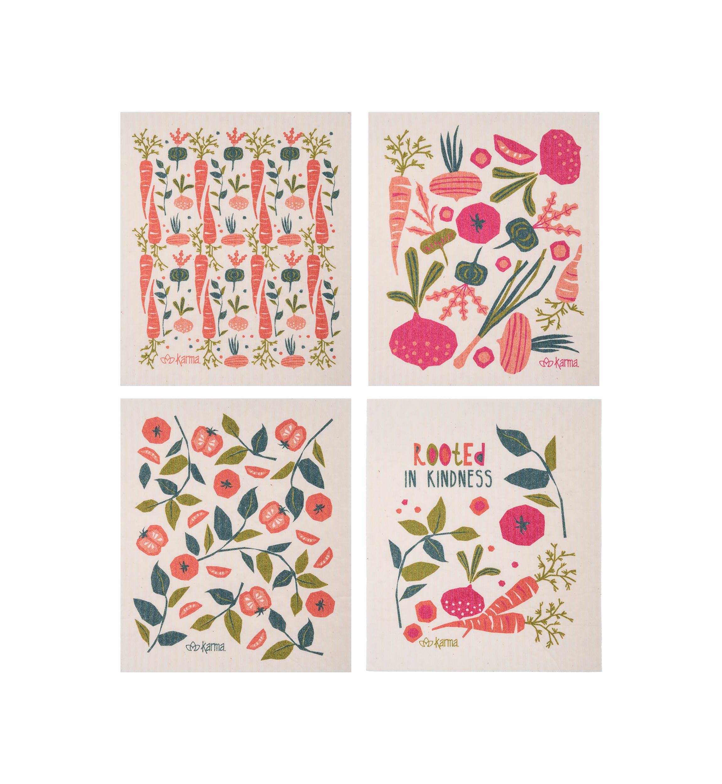 Set of 4 Swedish Rooted Dishcloths