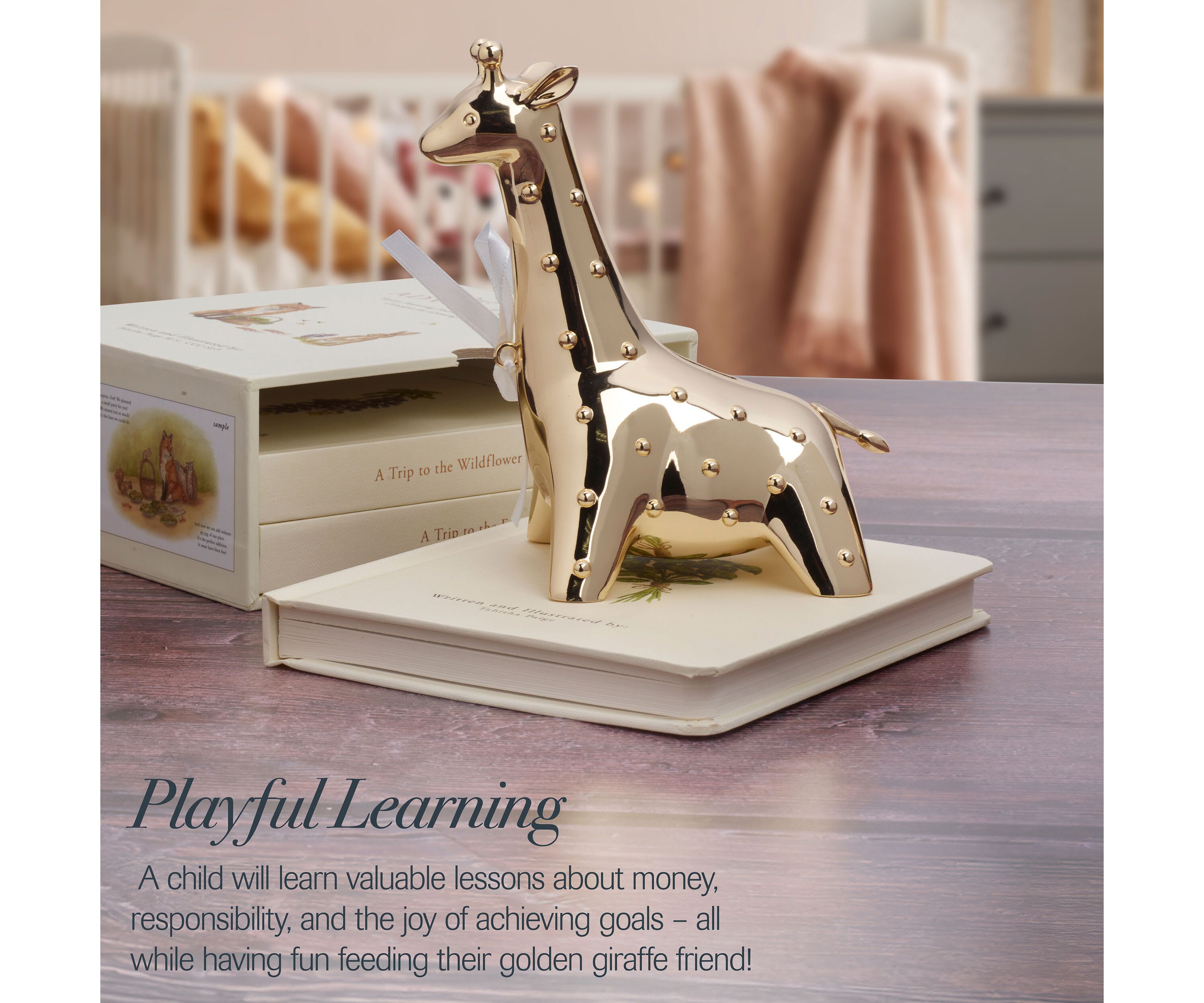 Baby Gold Giraffe Bank
