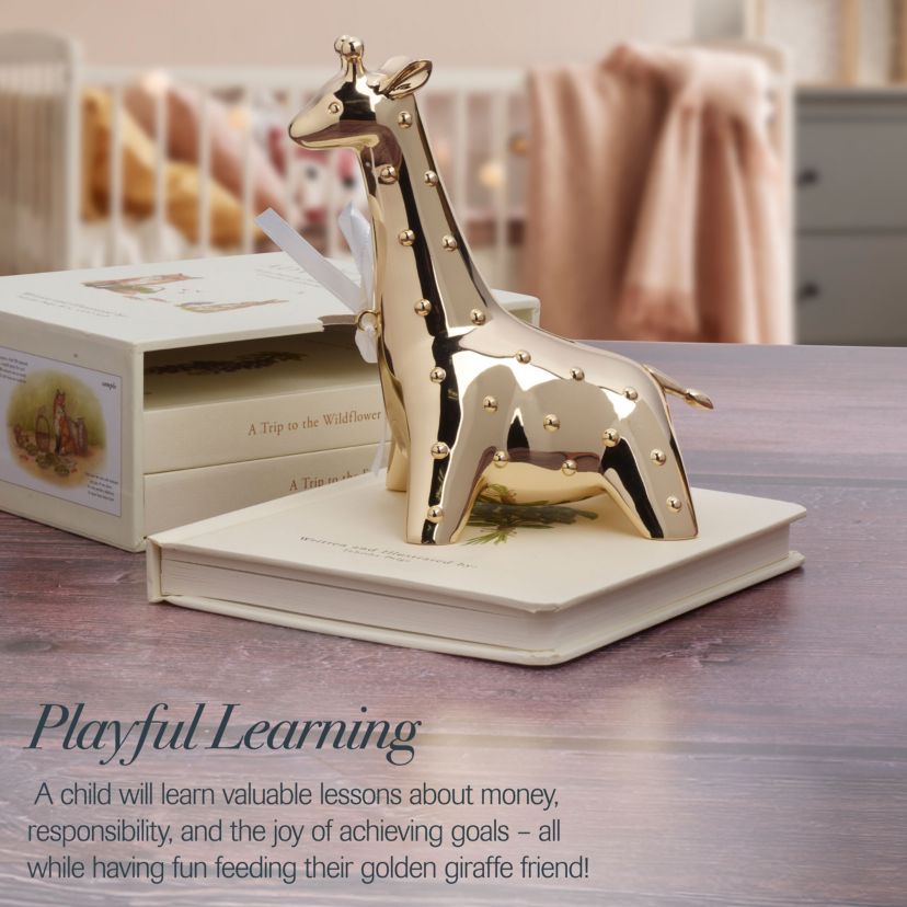 Baby Gold Giraffe Bank