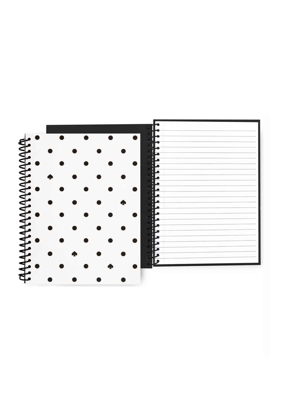 Small Spiral Notebook, Black Spade Dot