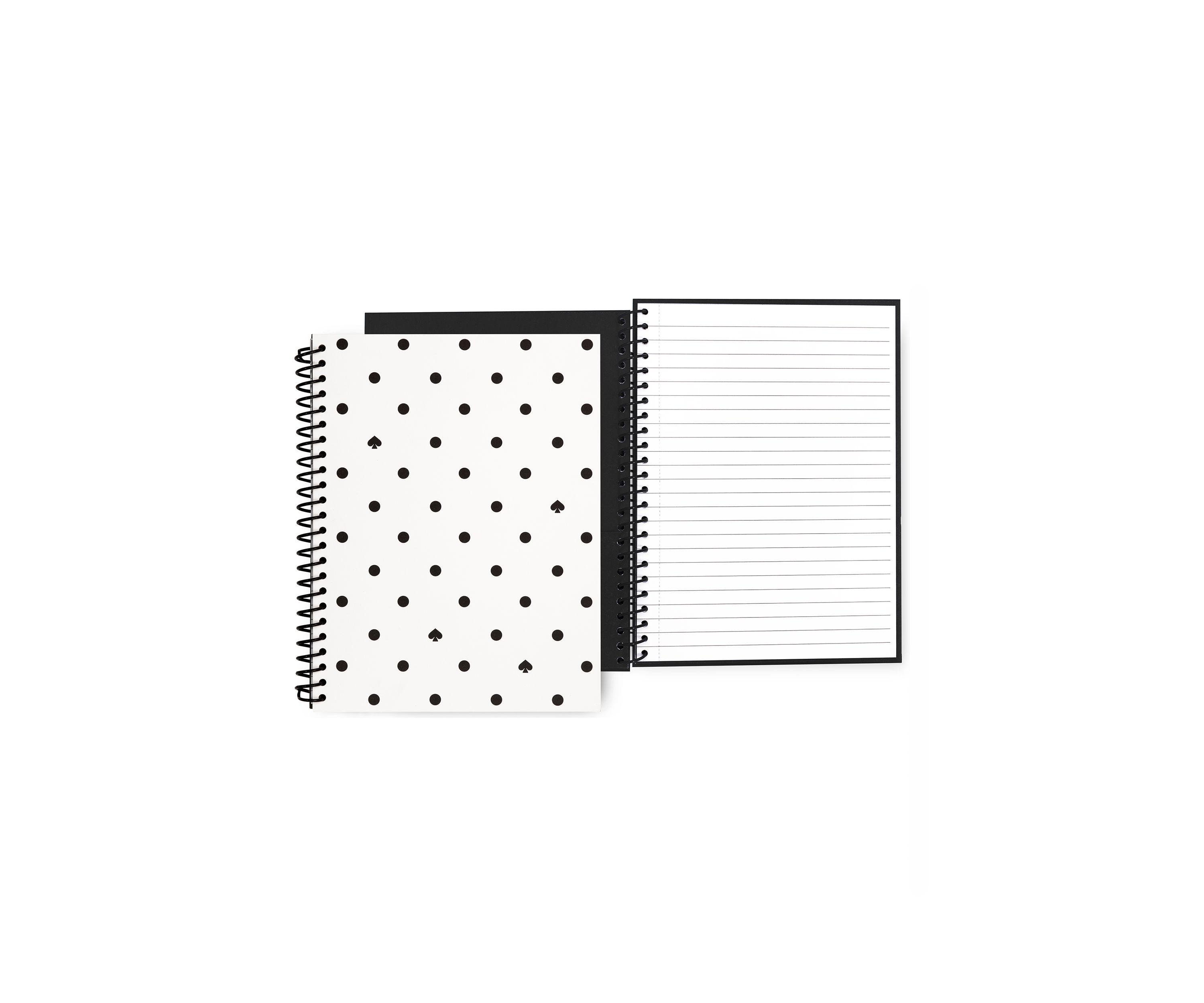 Small Spiral Notebook, Black Spade Dot