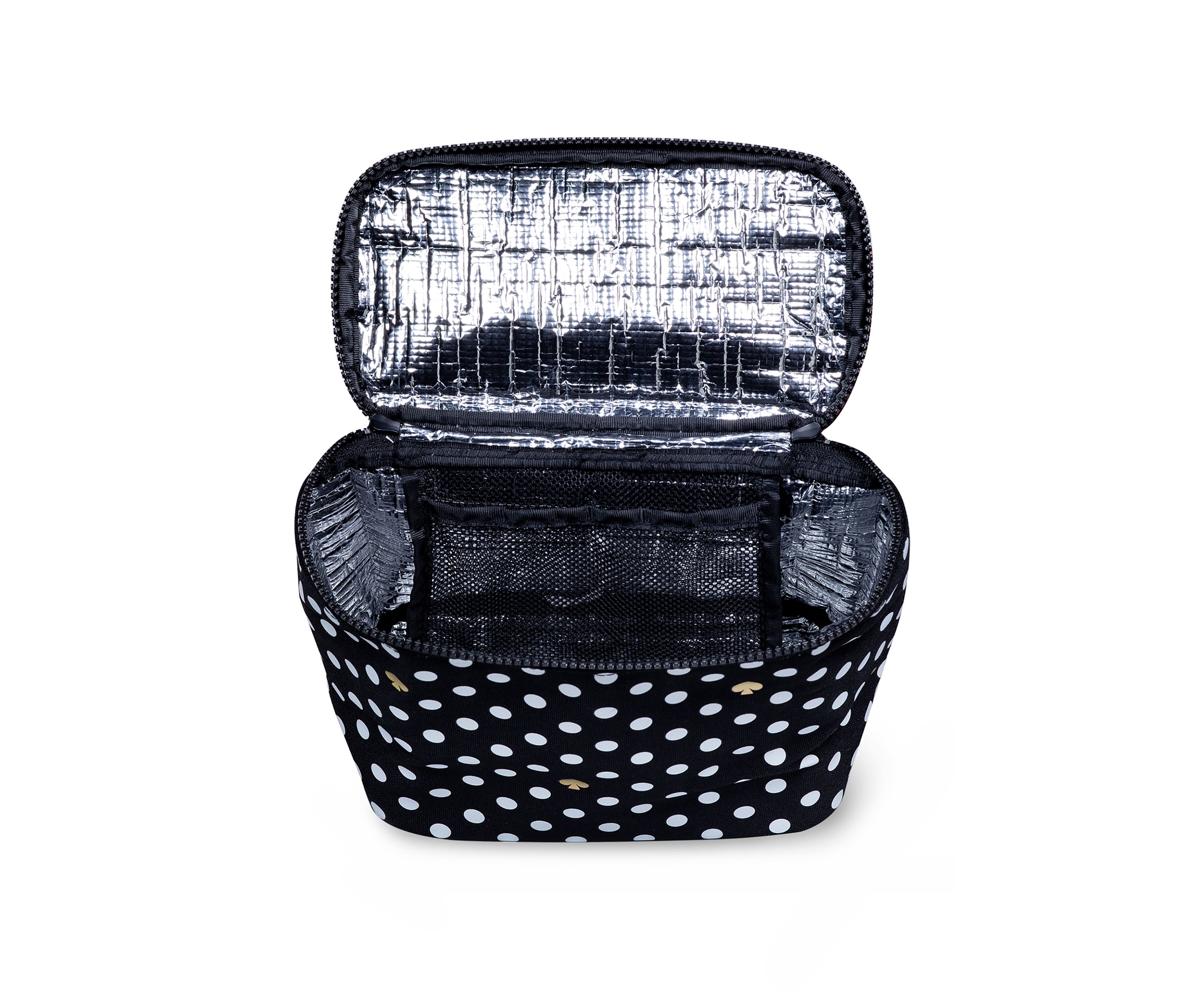 Lunch Tote, Polka Dots (Black/White)