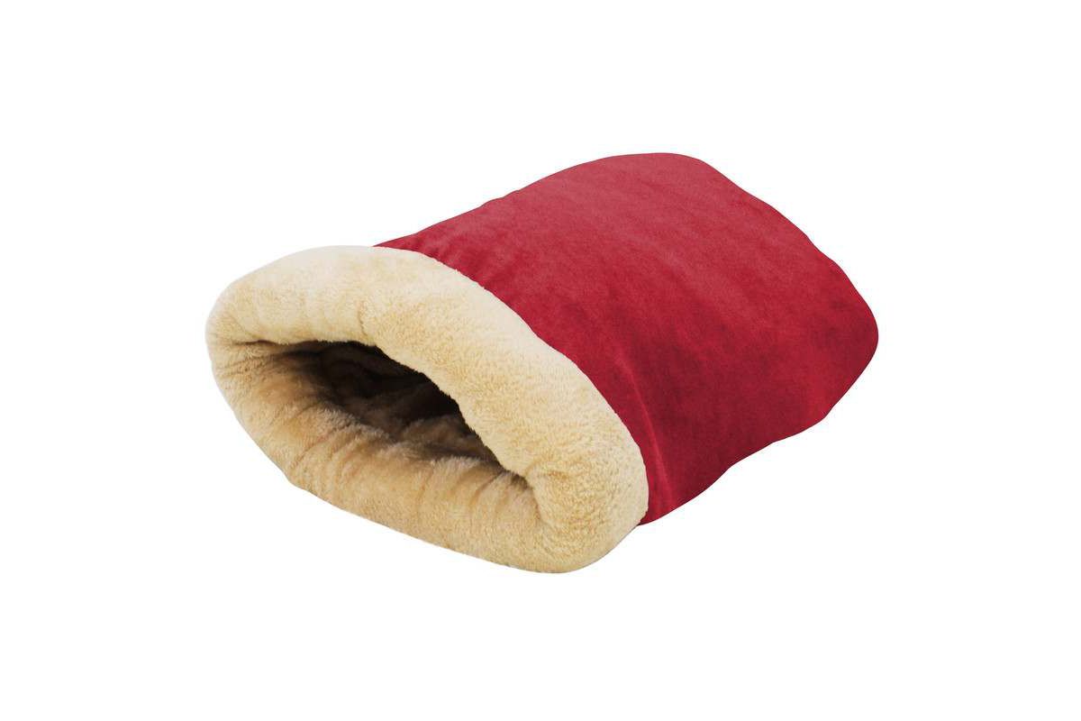 GOOPAWS 4 in 1 Self Warming Burrow Cat Bed Sleeping Cave, Burgundy