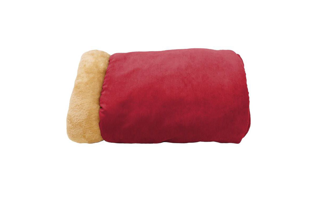 GOOPAWS 4 in 1 Self Warming Burrow Cat Bed Sleeping Cave, Burgundy