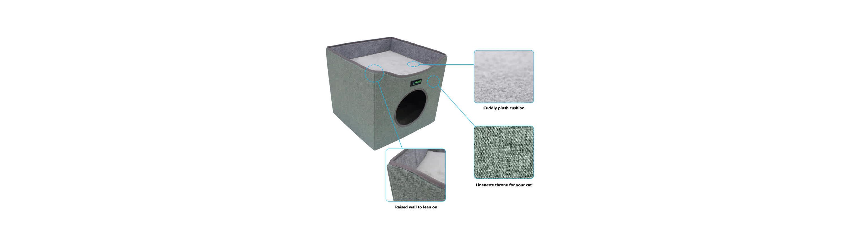 GOOPAWS Cat Condo, Smoke Grey