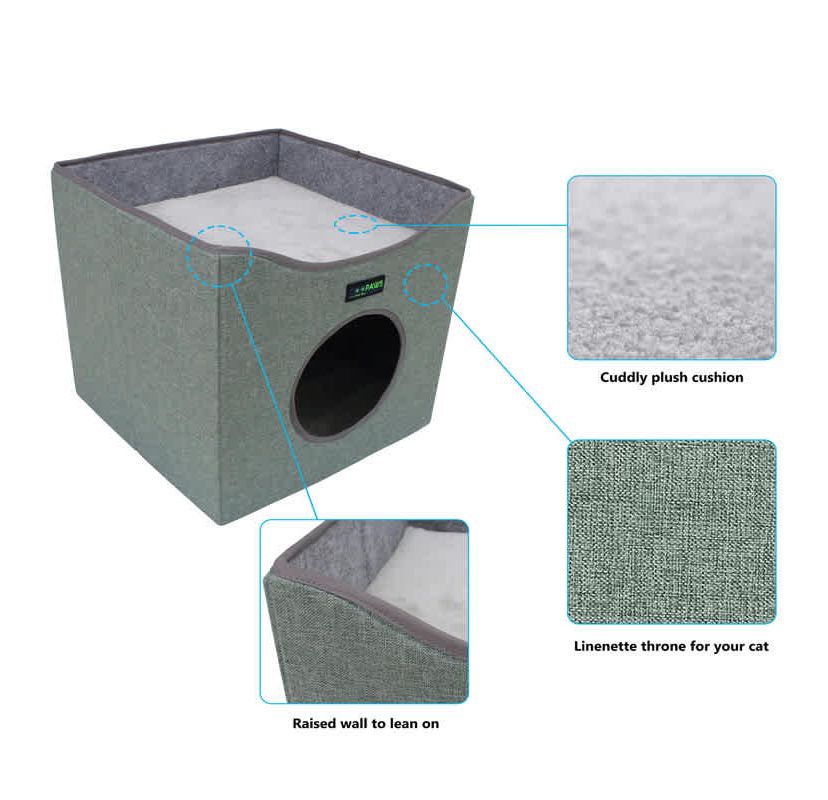 GOOPAWS Cat Condo, Smoke Grey