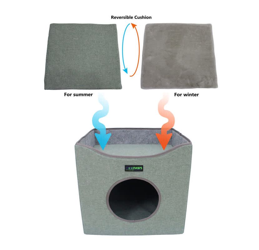 GOOPAWS Cat Condo, Smoke Grey