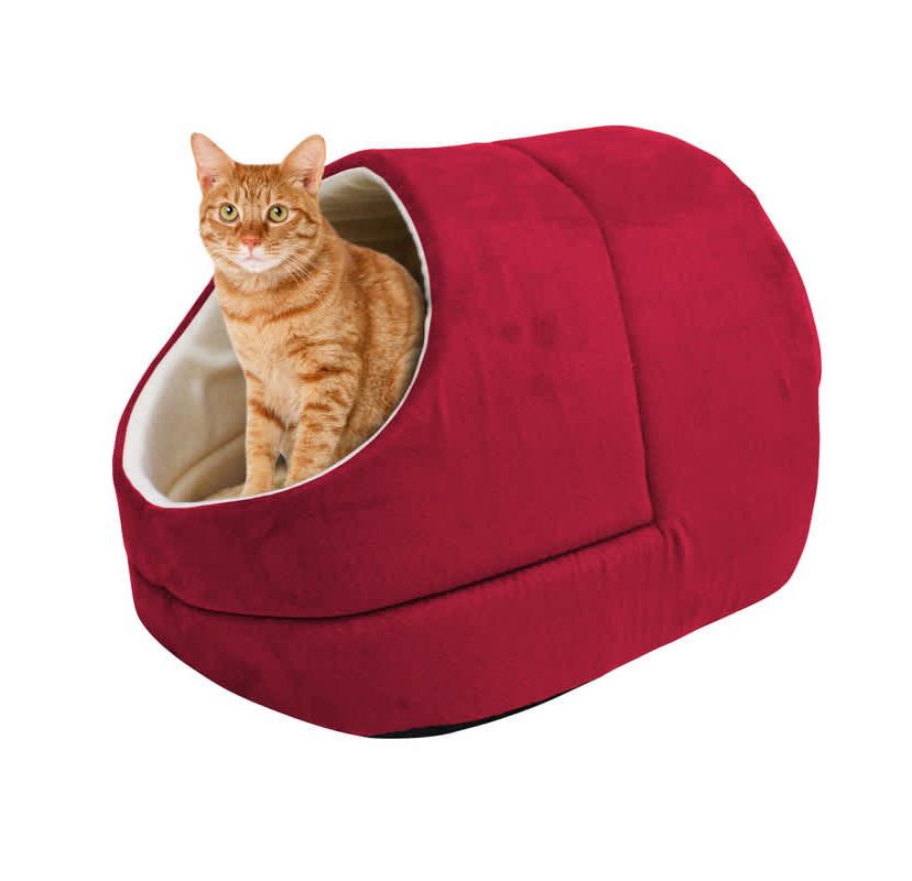 GOOPAWS Cat Bed Sleeping Cave, Brown