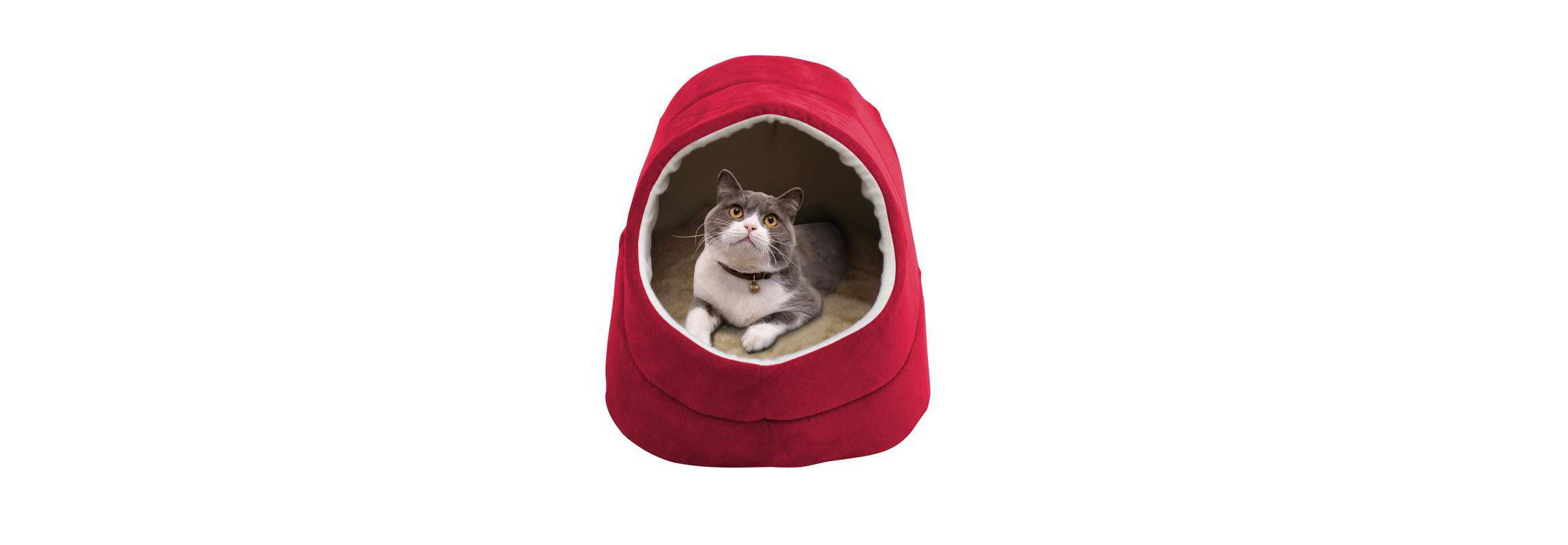 GOOPAWS Cat Bed Sleeping Cave, Brown