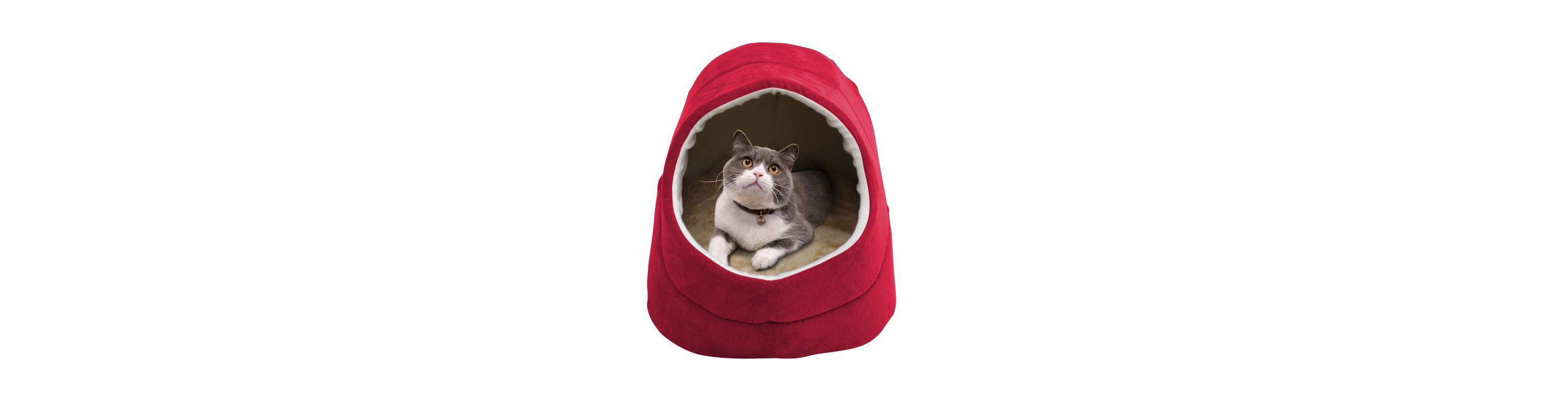 GOOPAWS Cat Bed Sleeping Cave, Brown
