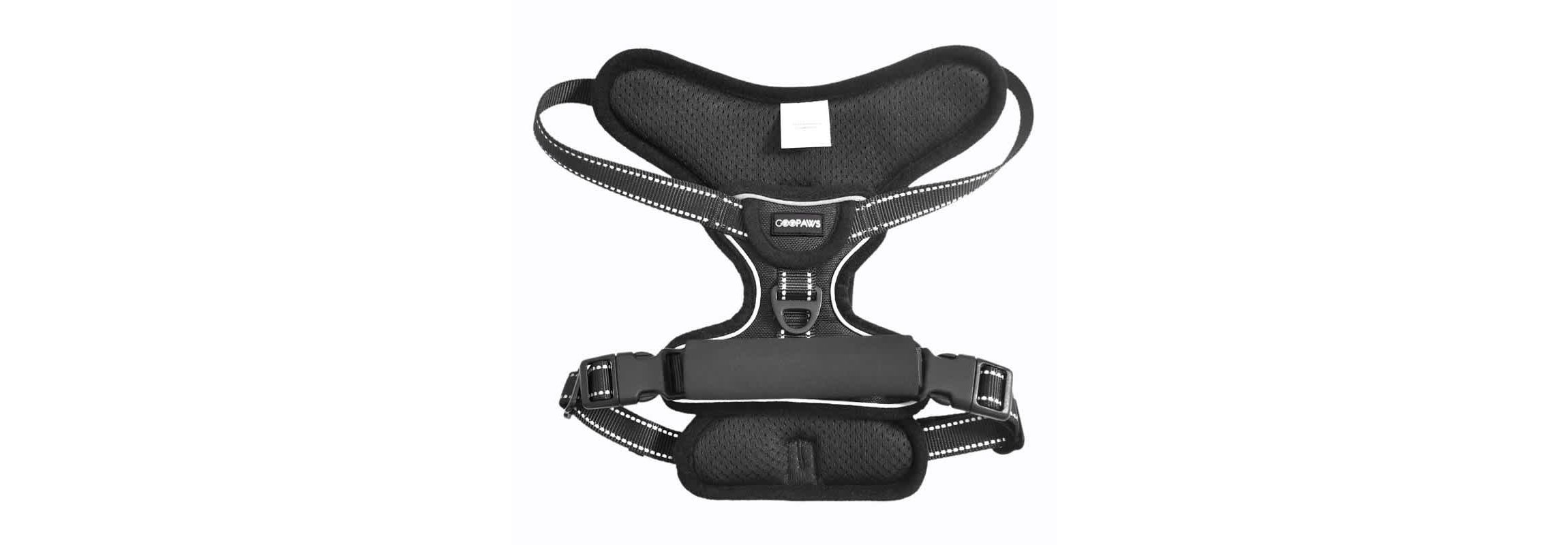 GOOPAWS Padded Reflective Dog Harness, Green, S