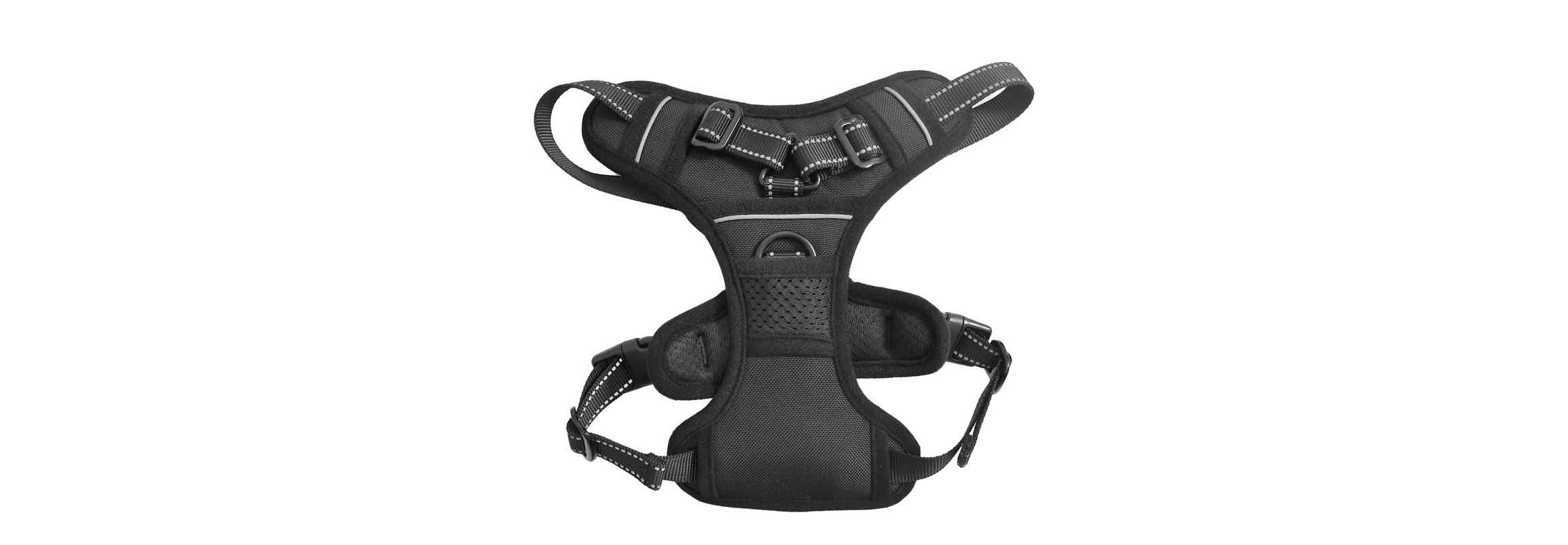 GOOPAWS Padded Reflective Dog Harness, Green, S