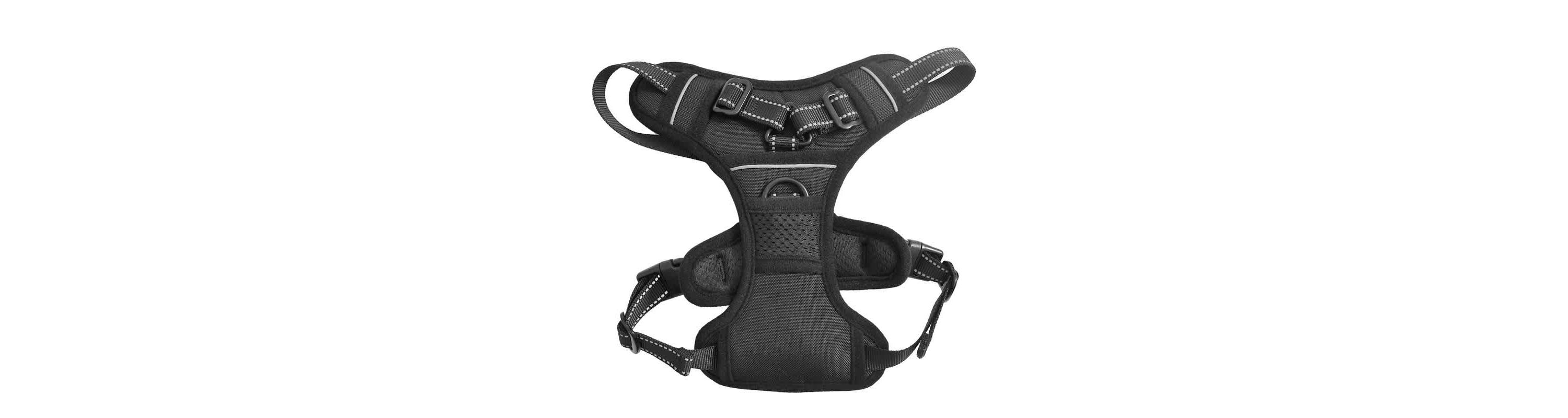 GOOPAWS Padded Reflective Dog Harness, Green, M