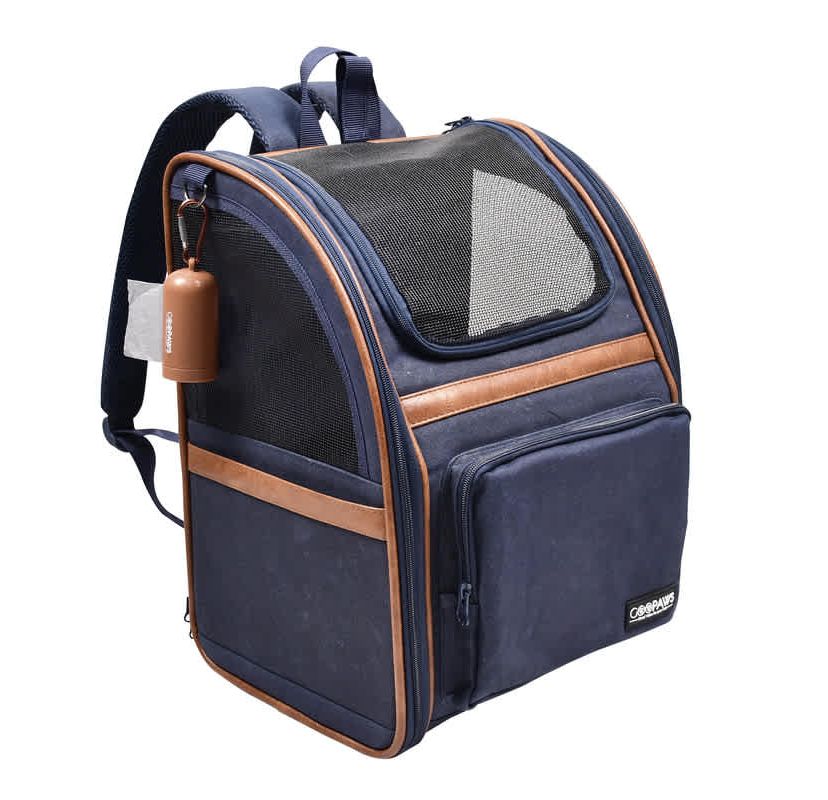 GOOPAWS Soft Dog Backpack, Navy Blue