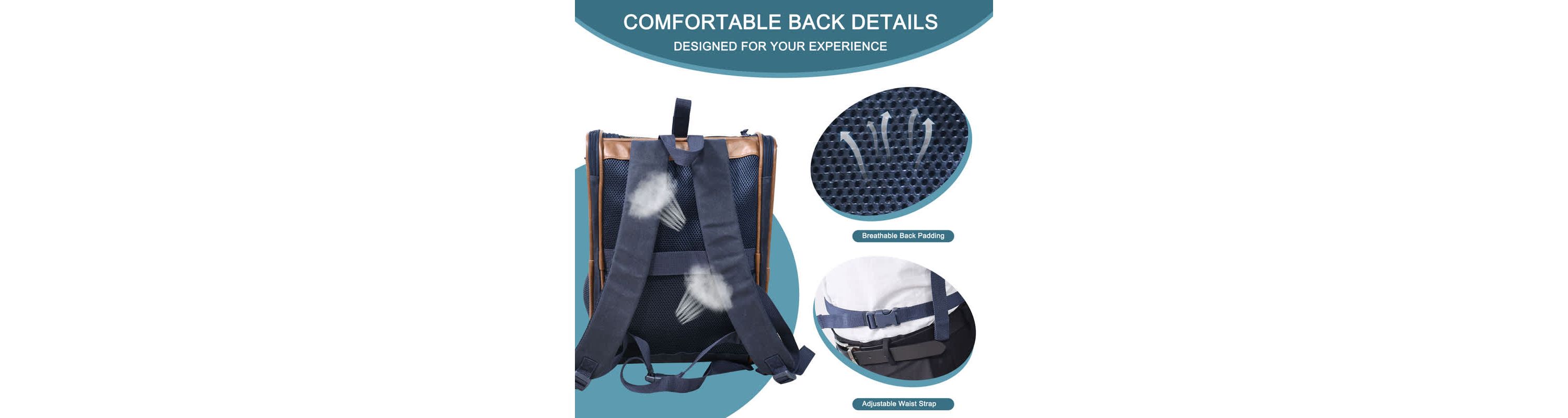 GOOPAWS Soft Dog Backpack, Navy Blue