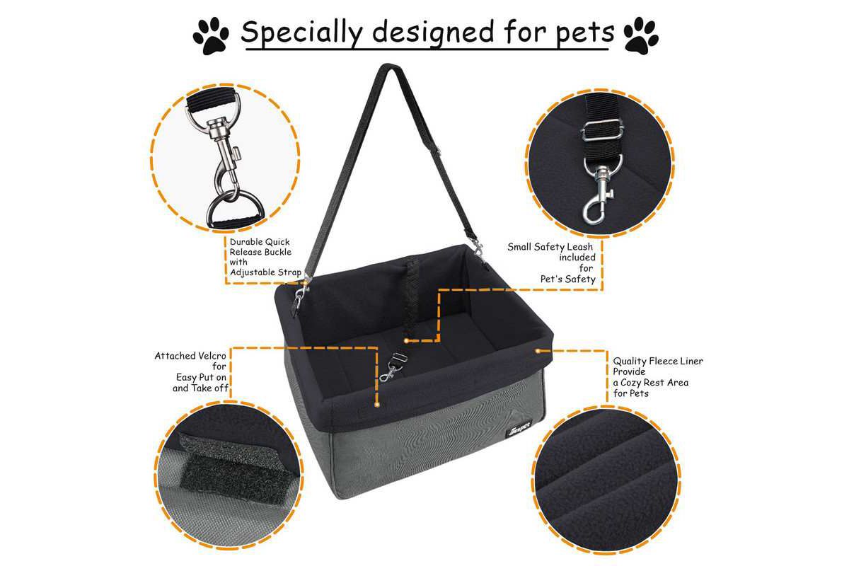 Booster Dog Car Seat, Grey, 16