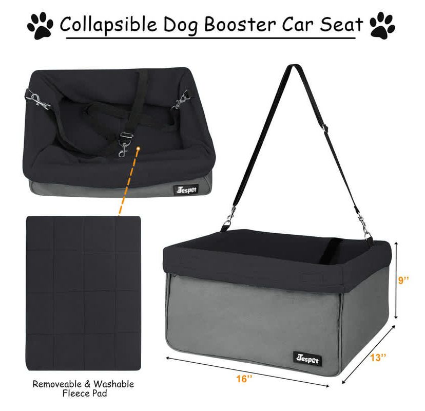Booster Dog Car Seat, White Stripe, 16