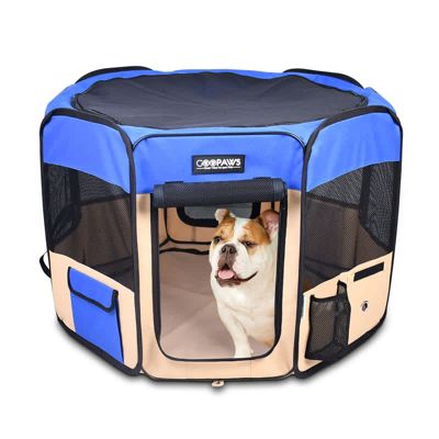 GOOPAWS Soft-Sided Dog & Cat Playpen, Blue, 61'', Blue