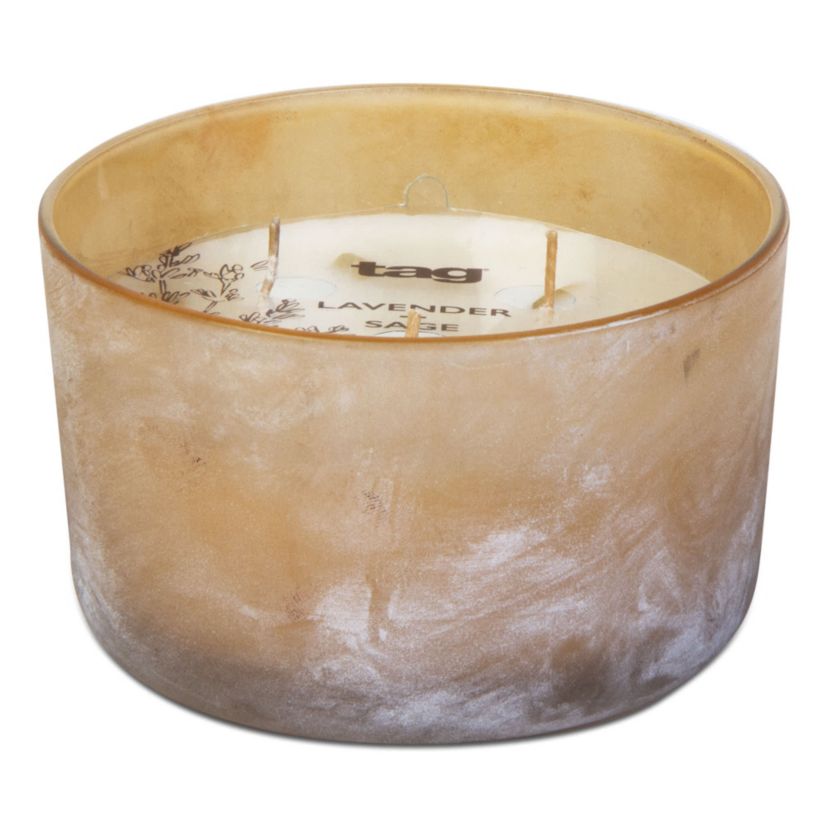 Sunrise Lavender Sage Soy Candle - 12oz Jar, 20hr Burn Time, Blush Wax, Everyday Scented Candle for Home Decor