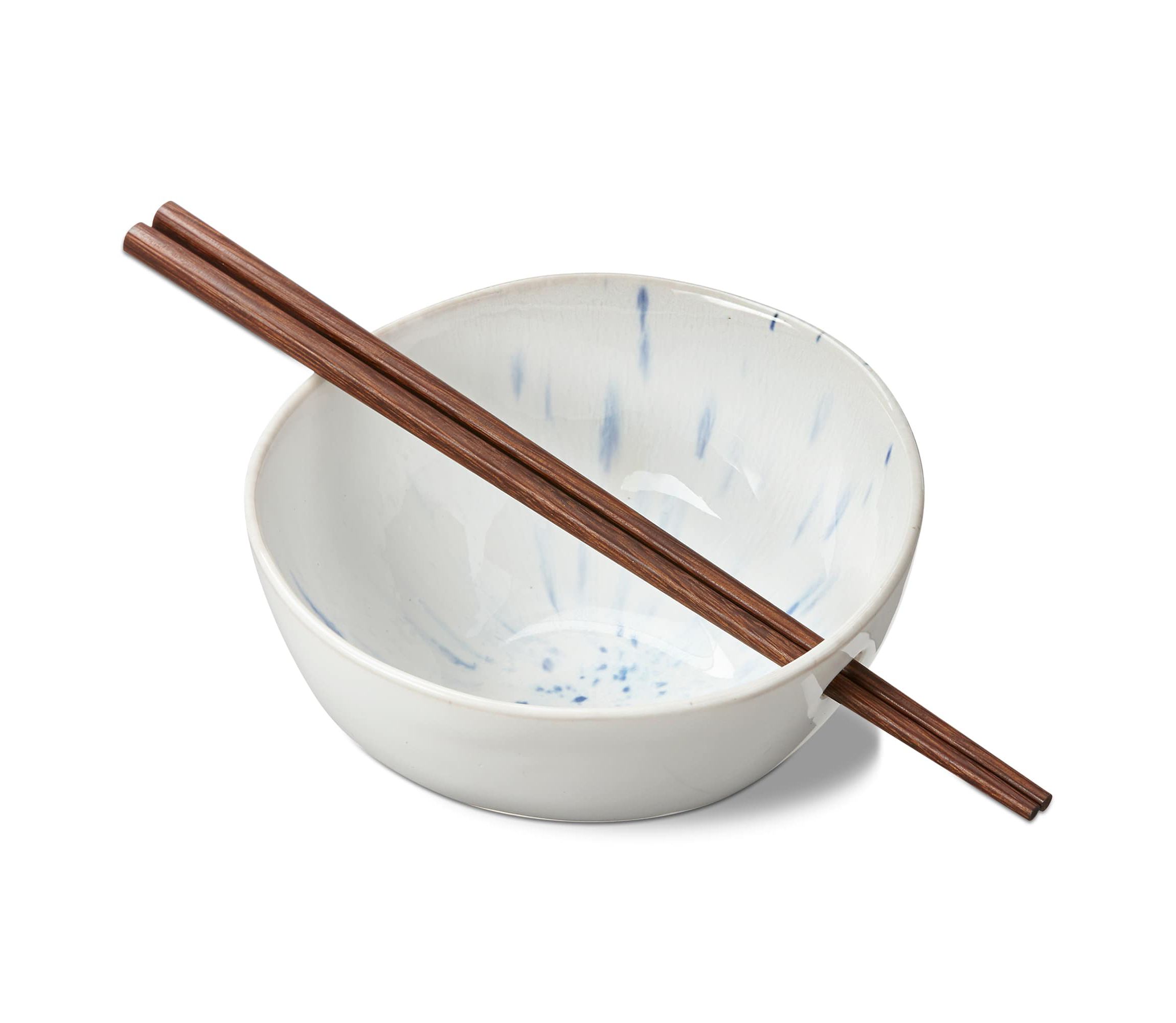 16 oz. Osaka Printed Stoneware Noodle Bowl with Bamboo Chop Sticks 3.9L x 3.9W x 5.0H.