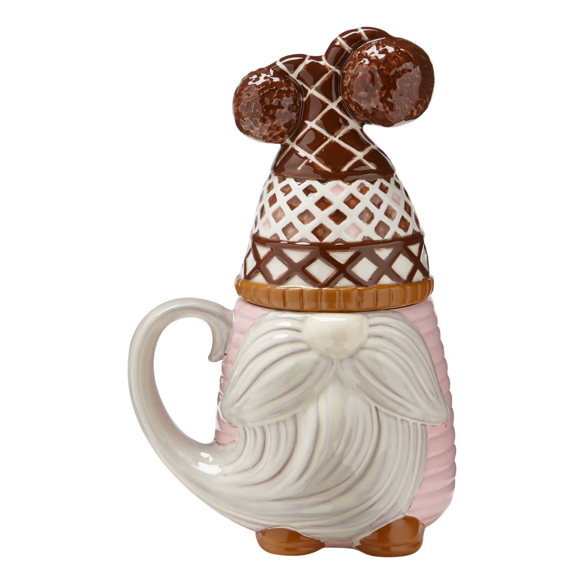 Tag 18.oz "Valter Gnome" Lidded Gnome Themed Hot Beverage Dolomite Mug with Decorative Lid Coffee Tea Hot Coco