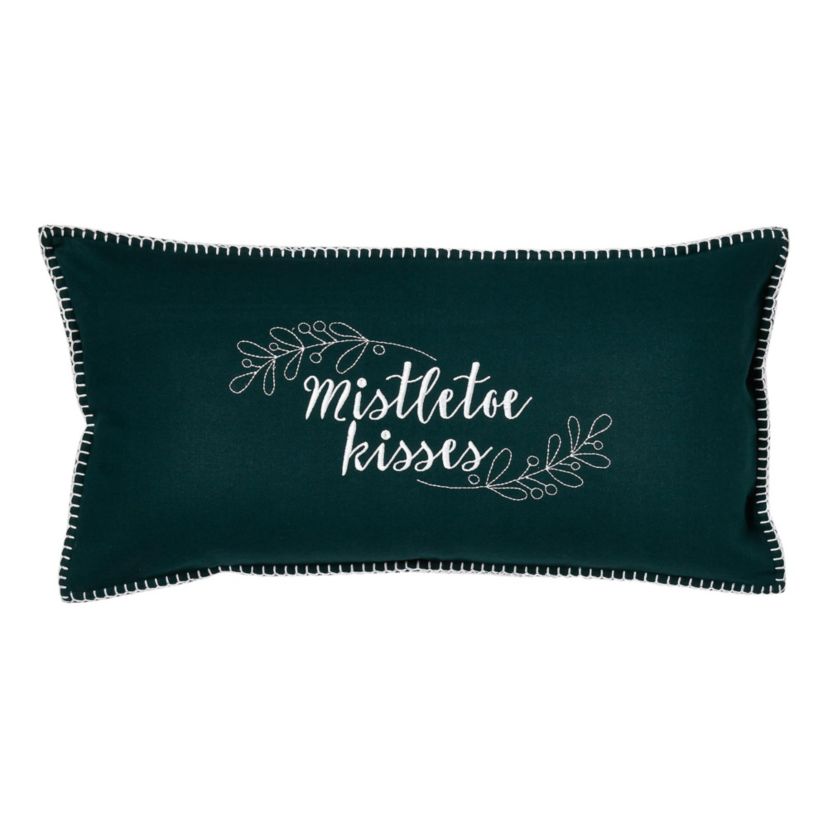 Mistletoe Kisses Throw Pillow, 12" x 24"