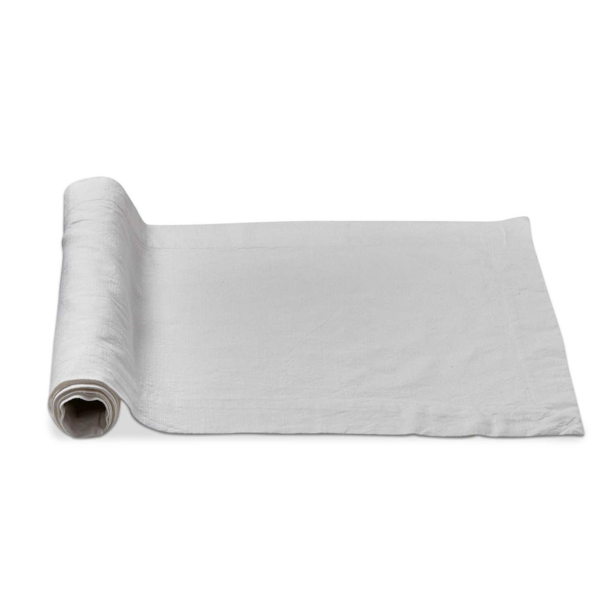 72"Lx 14.5"W in. Threads Woven Slub 2 in. Hem Solid White Table Runner Cotton Machine Wash