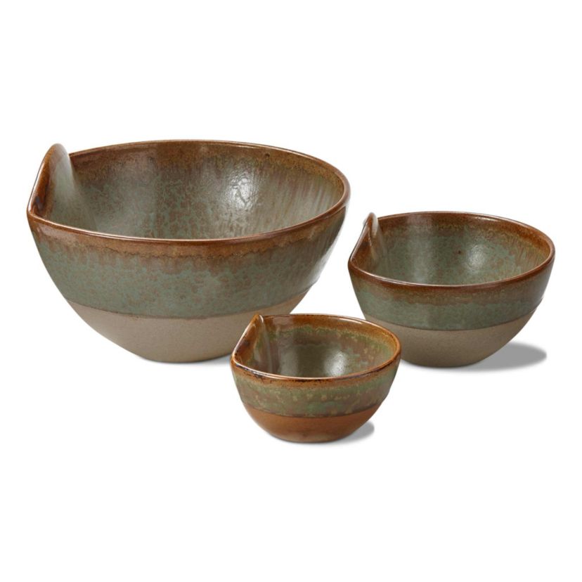 Rustic Reactive Glaze Bowl Set Of 3