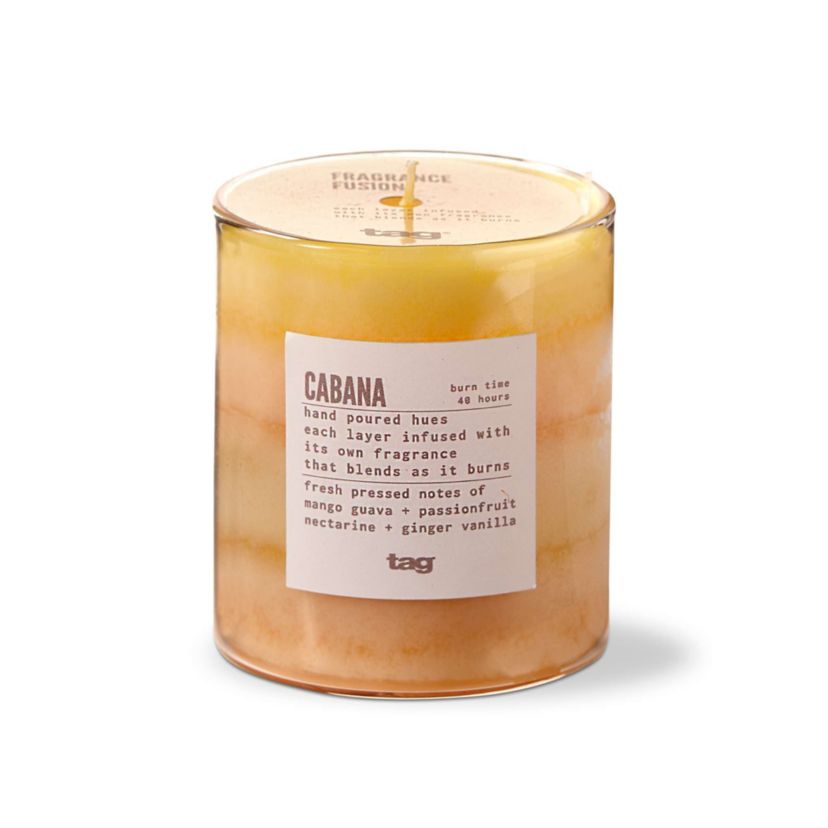 Fragrance Fusion Cabana Flame Scented Jar Candle Yellow 11.6oz 40hr Burn Time Everyday Home Decor
