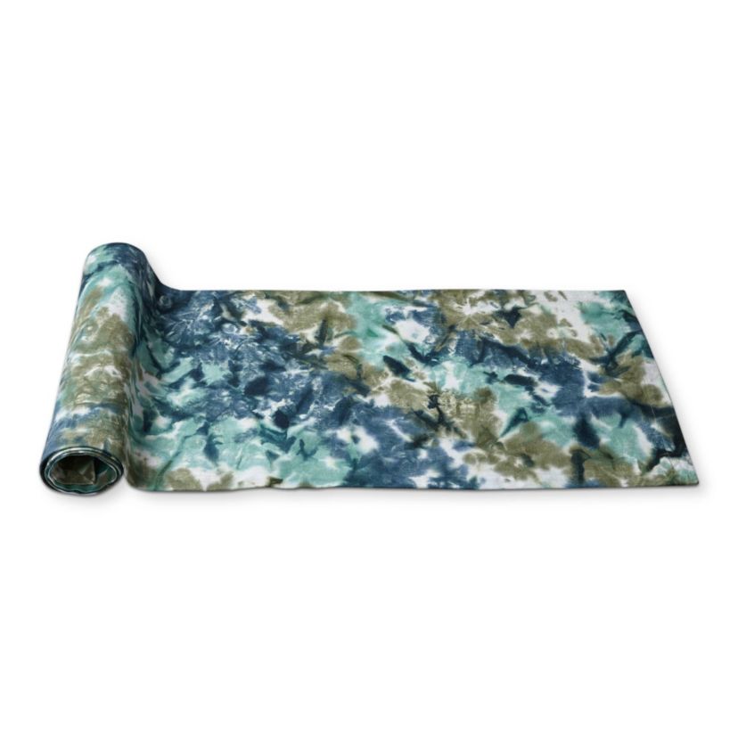 Tie Dye Cotton Blue and Green Cotton Machine Washable Table Runner Décor Decoration  72L x 18 W-in.