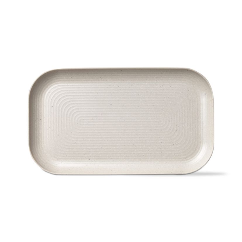 Cream Brooklyn Melamine Plastic Dinning Serving Platter Dishwasher Safe Indoor/Outdoor 17x10 inch Serving Platter